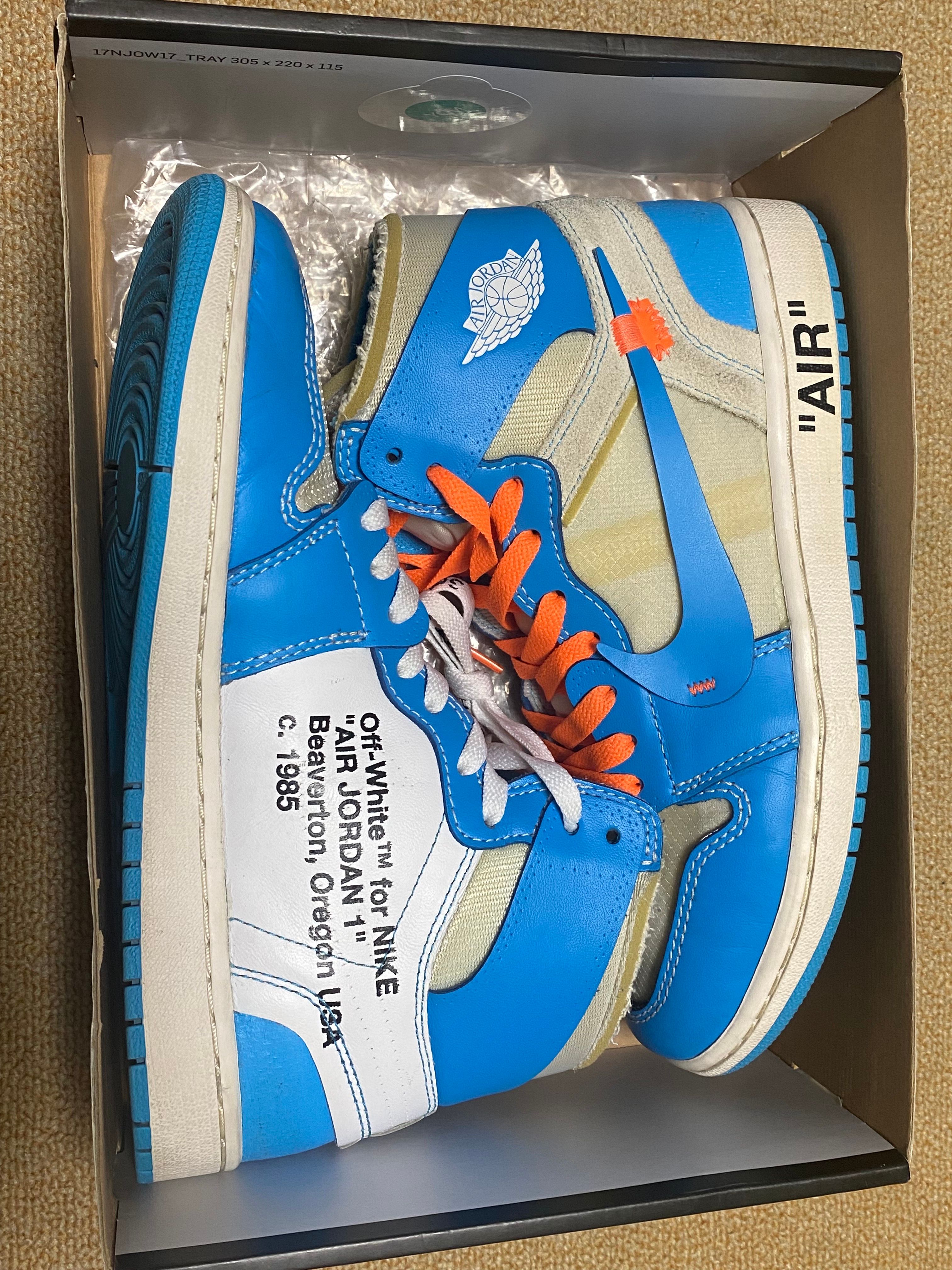 Off-White × Nike Air Jordan 1 High UNC "White/Dark Powder Blue"