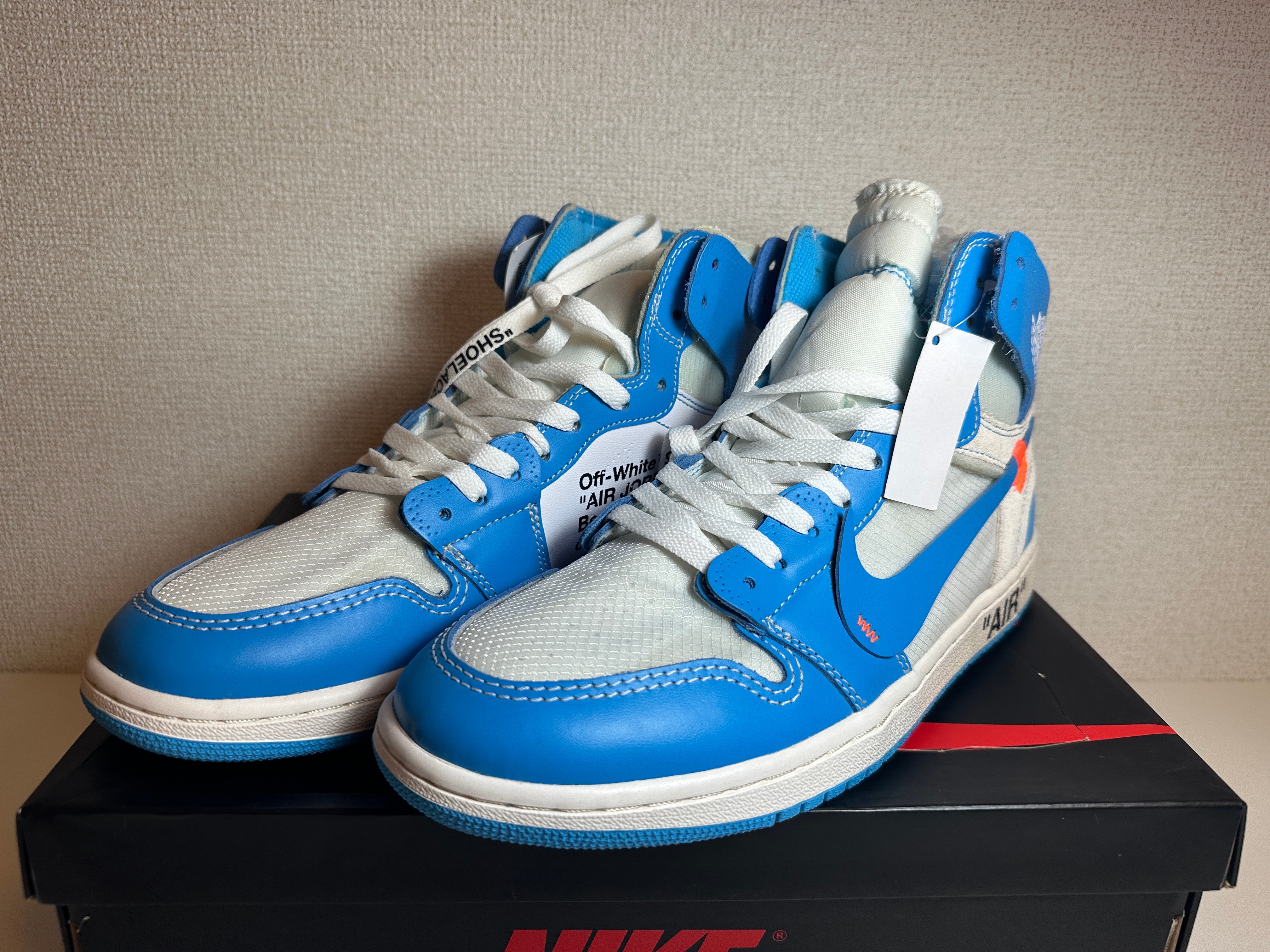 Off-White × Nike Air Jordan 1 High UNC "White/Dark Powder Blue"