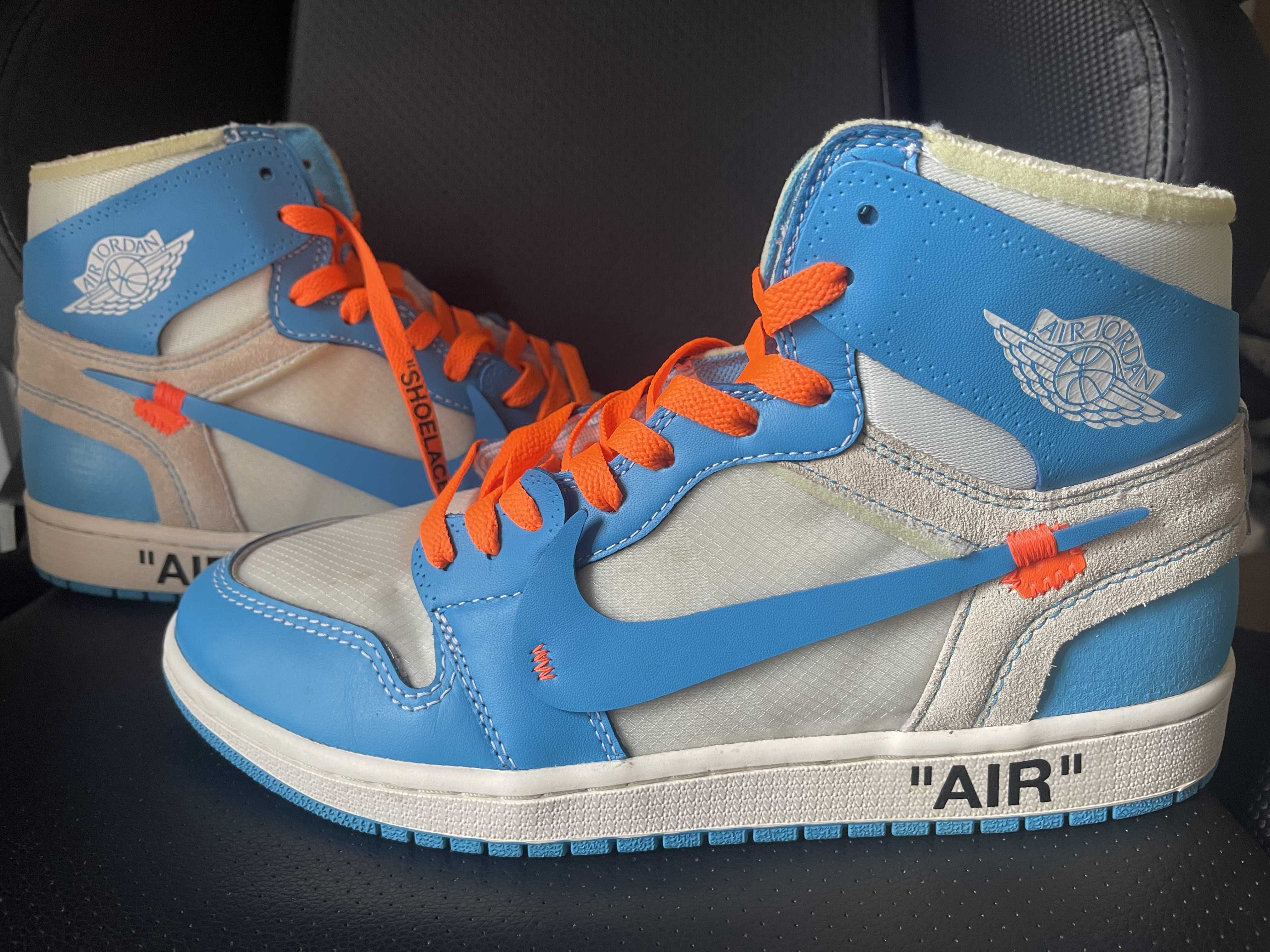 Off-White × Nike Air Jordan 1 High UNC "White/Dark Powder Blue"