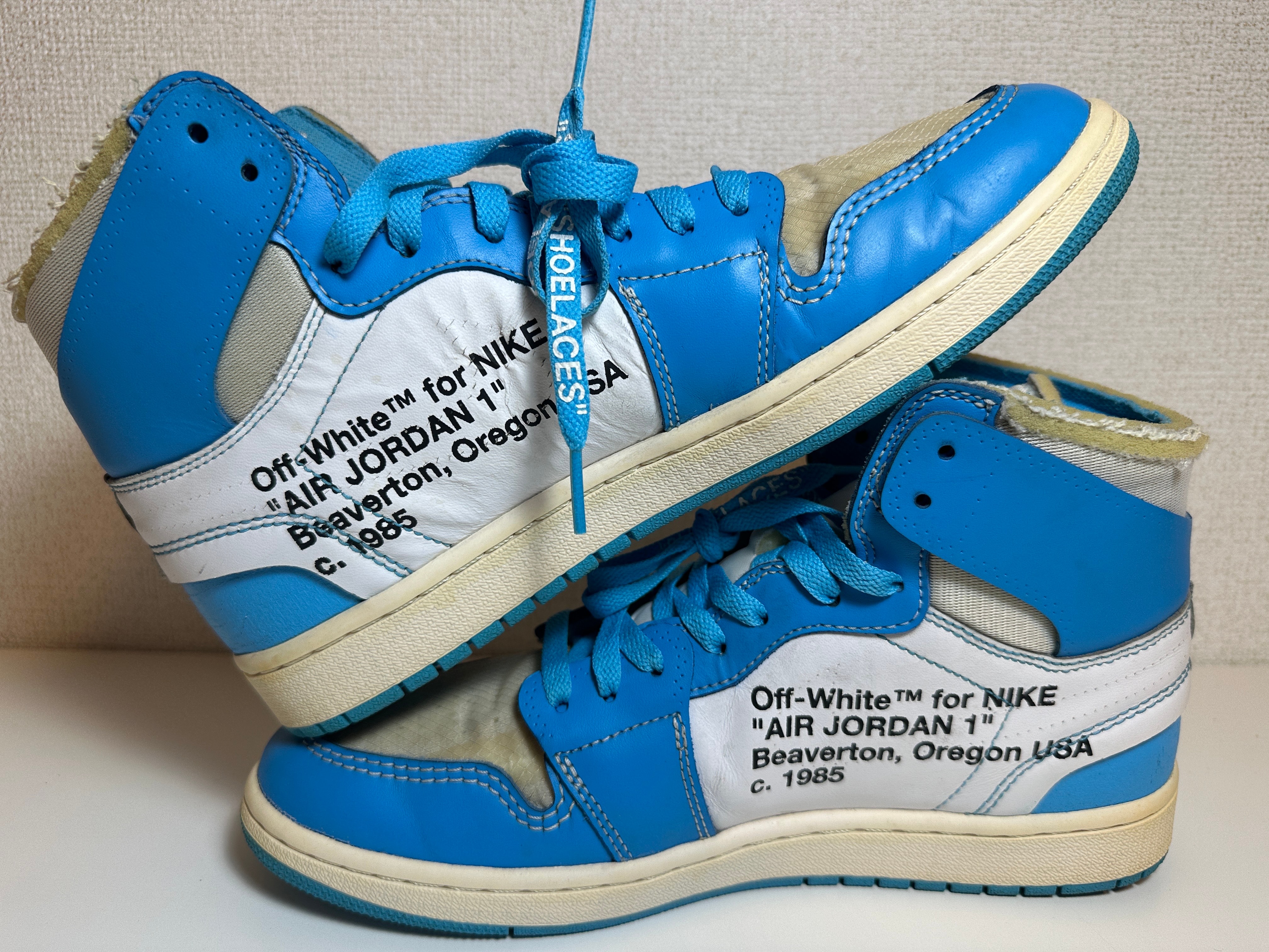 Off-White × Nike Air Jordan 1 High UNC "White/Dark Powder Blue"