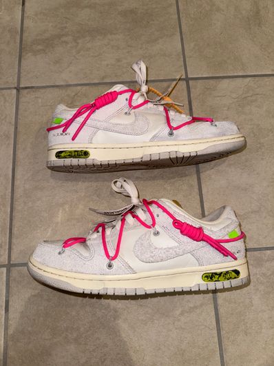 Off-White × Nike Dunk Low "Sail/Neutral Gray/Hyper Pink"