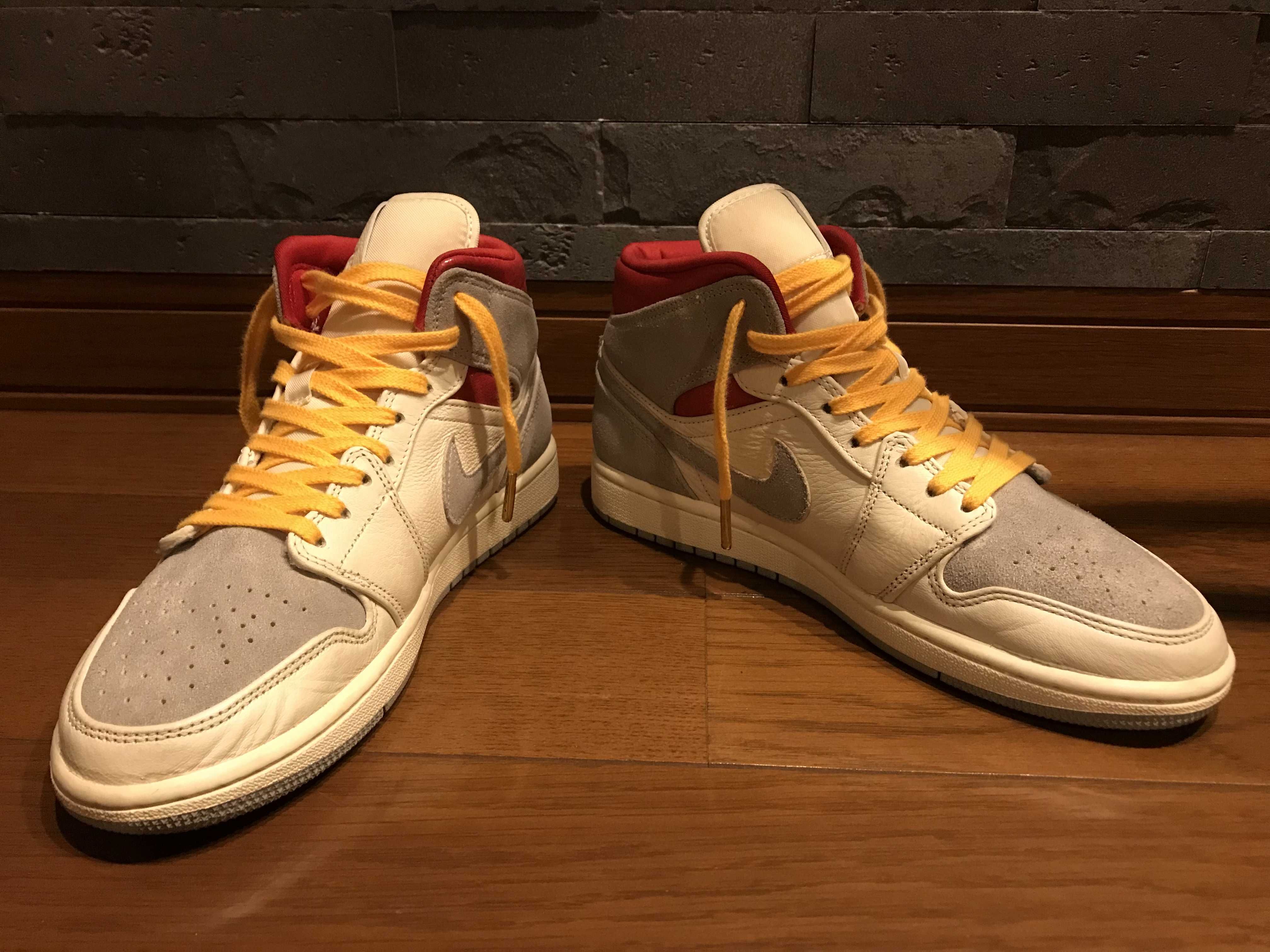 SNS×NIKE AIR JORDAN 1 MID "GREY/RED"