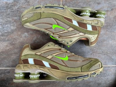 Supreme × Nike Shox Ride 2 "Neutral Olive/Electric Green-Pilgrim"