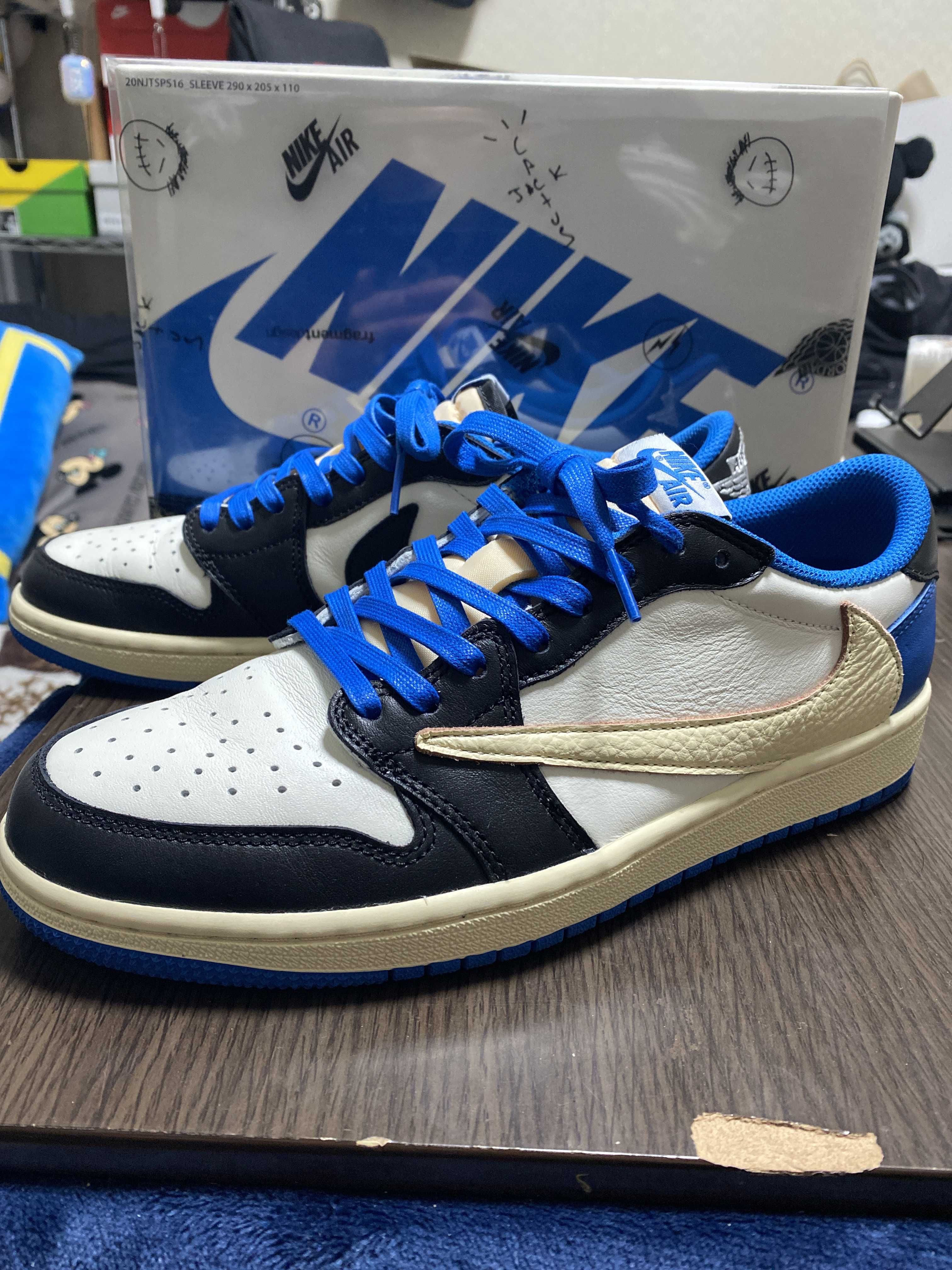 Travis Scott × fragment design × Nike Air Jordan 1 Low OG SP "Military Blue"