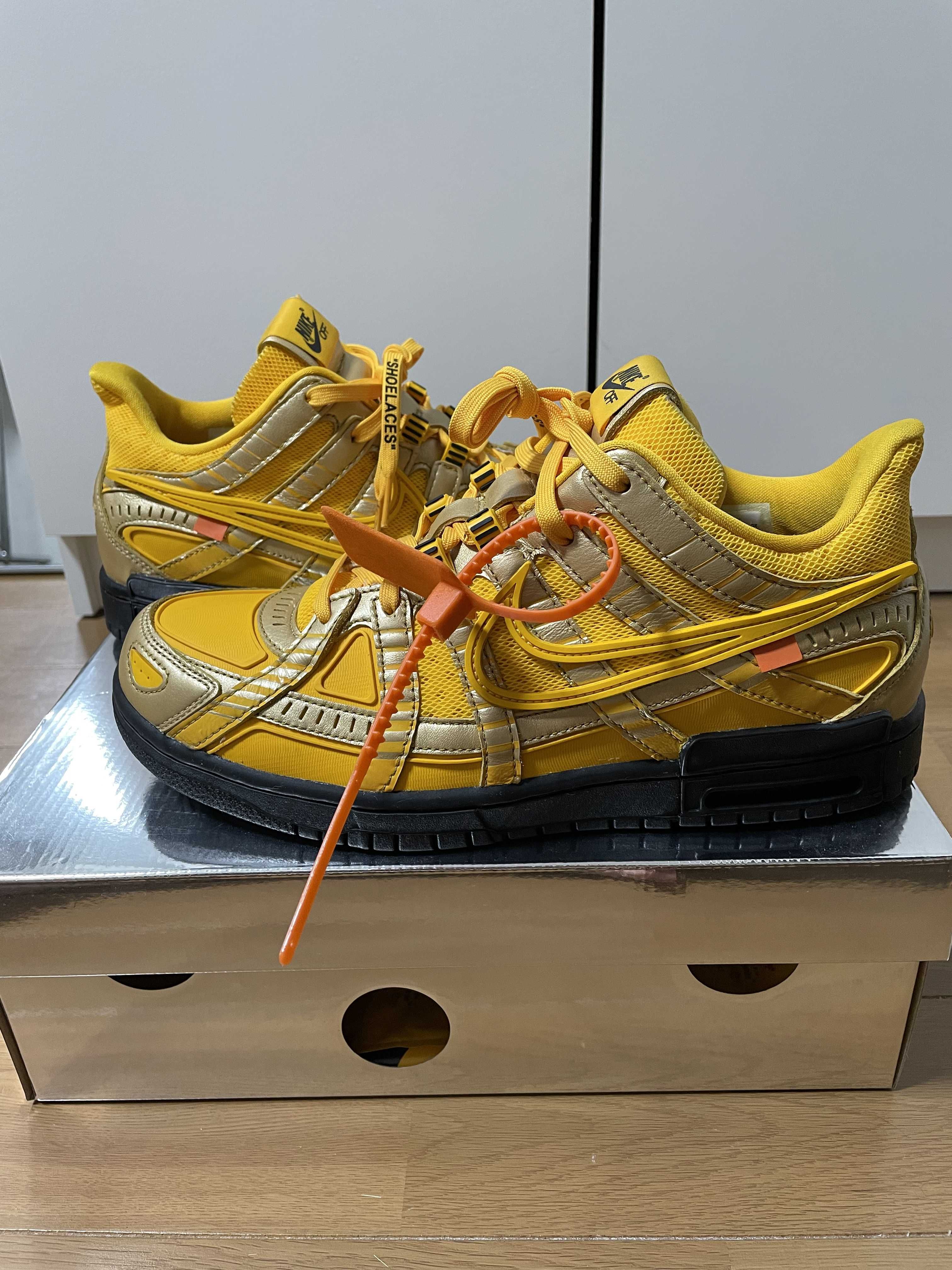 Off-White × Nike Air Rubber Dunk "University Gold"