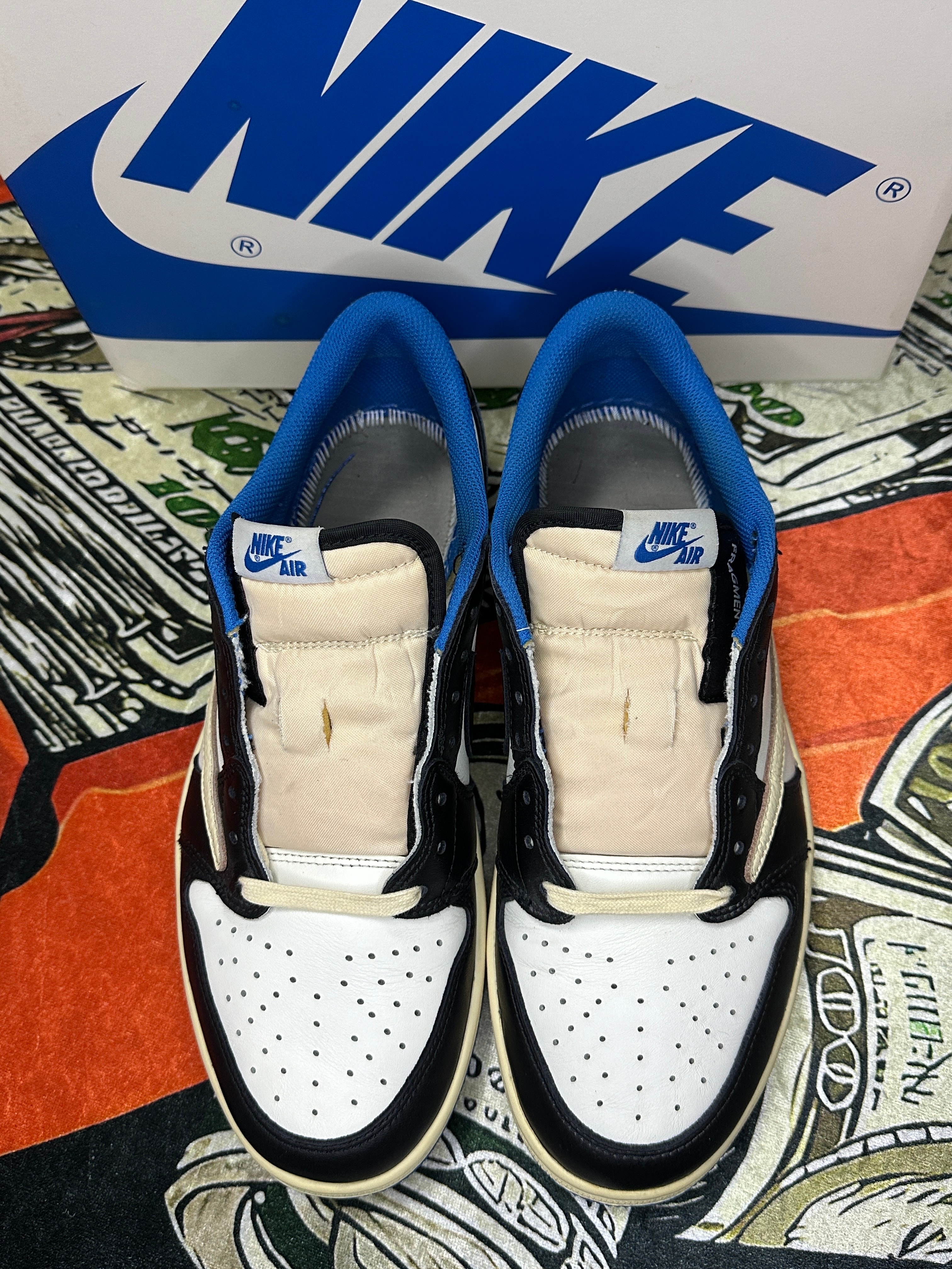 Travis Scott × fragment design × Nike Air Jordan 1 Low OG SP "Military Blue"