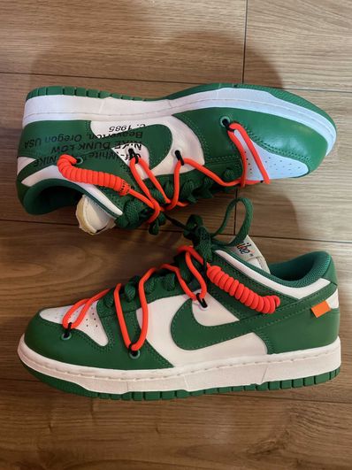 Off-White × Nike Dunk Low "White/Pine Green"
