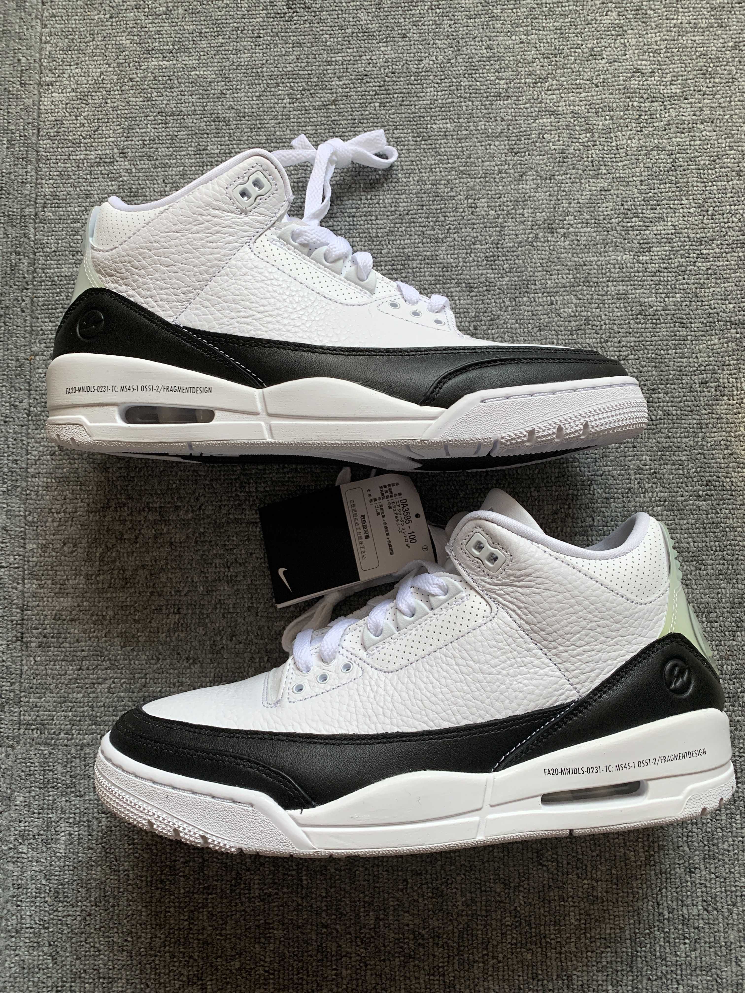 Fragment × Nike Air Jordan 3 "White/Black"