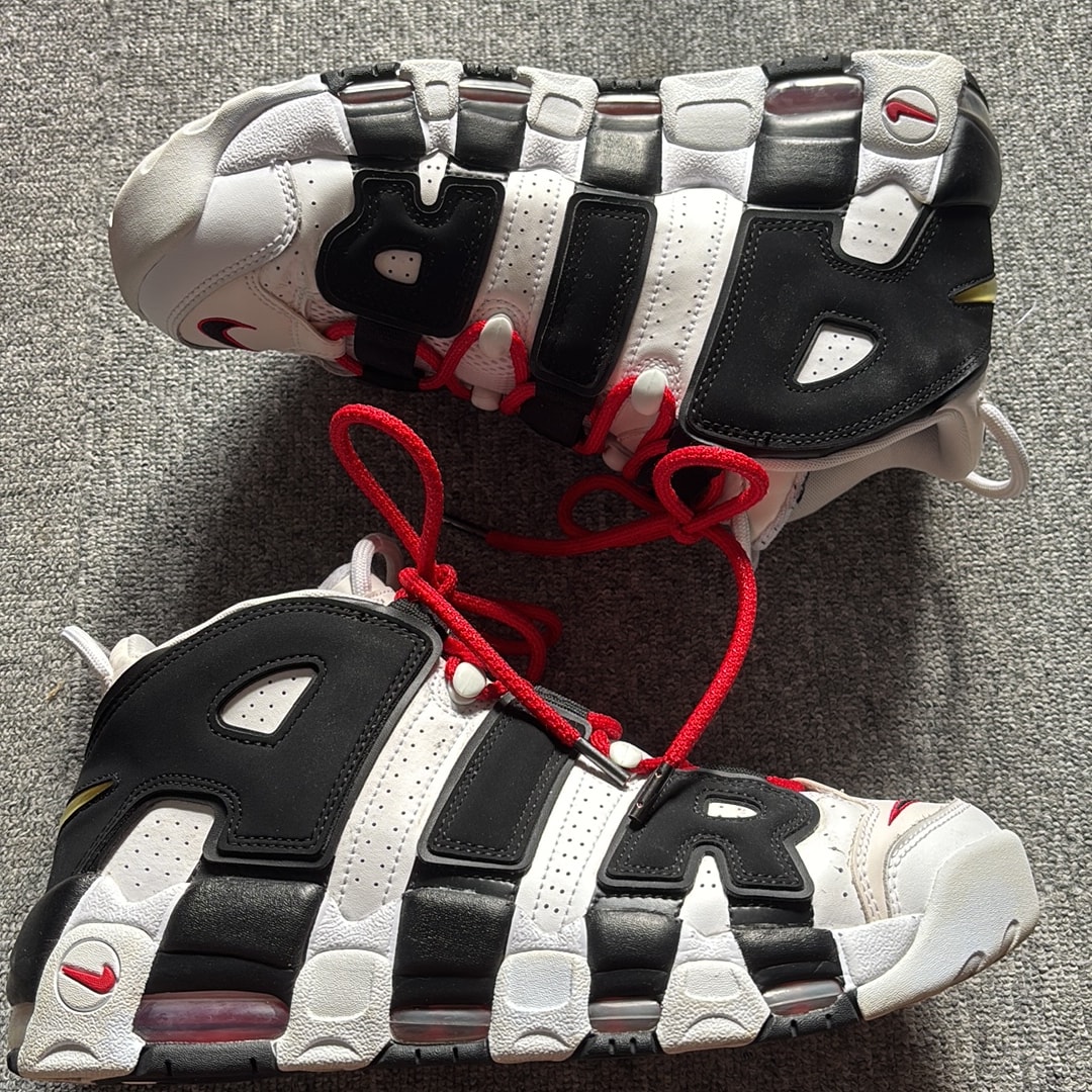 NIKE AIR MORE UPTEMPO "WHITE/BLACK/UNIVERSITY RED"(2020)