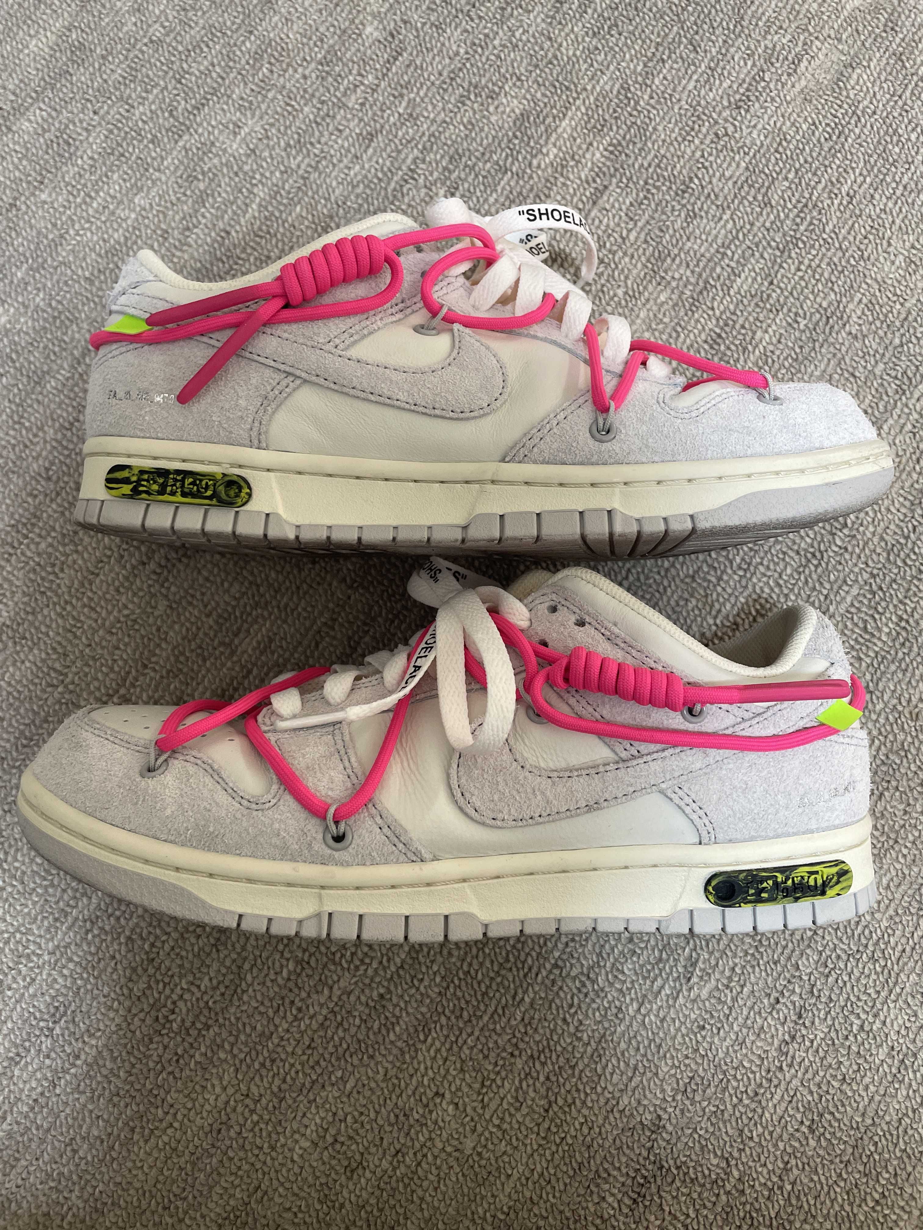 Off-White × Nike Dunk Low "Sail/Neutral Gray/Hyper Pink"