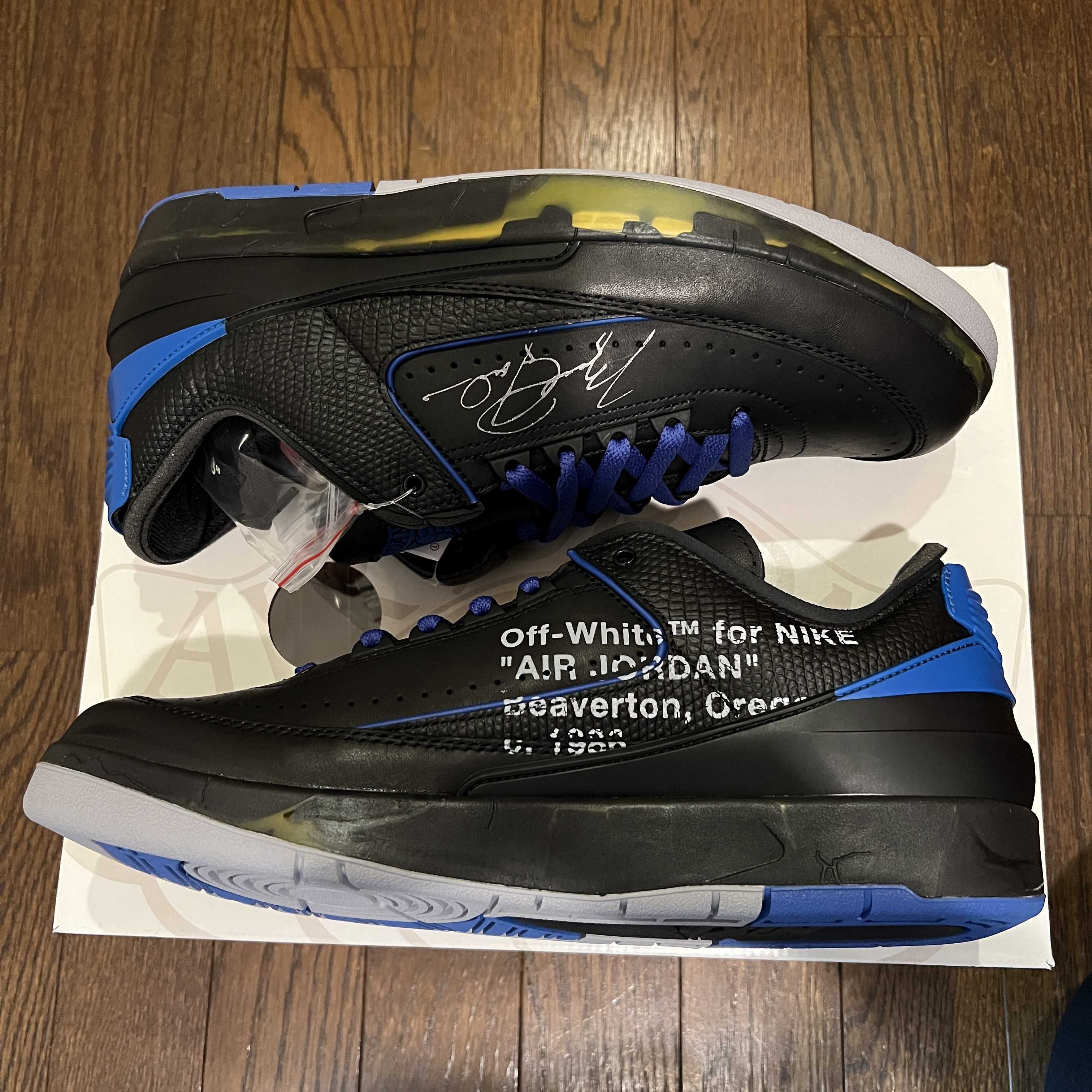 Off-White × Nike Air Jordan 2 Low "Black and Varsity Royal"