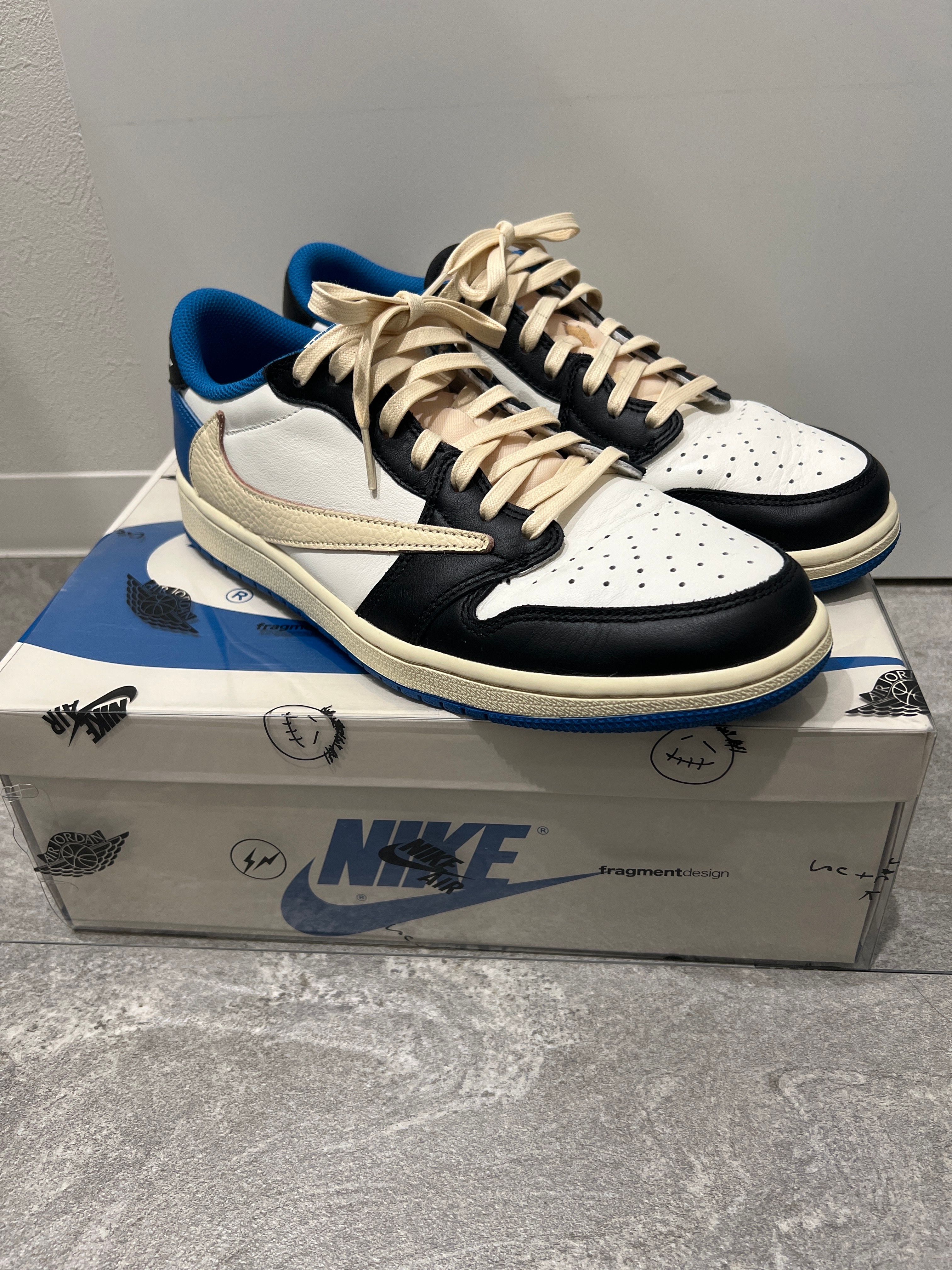Travis Scott × fragment design × Nike Air Jordan 1 Low OG SP "Military Blue"