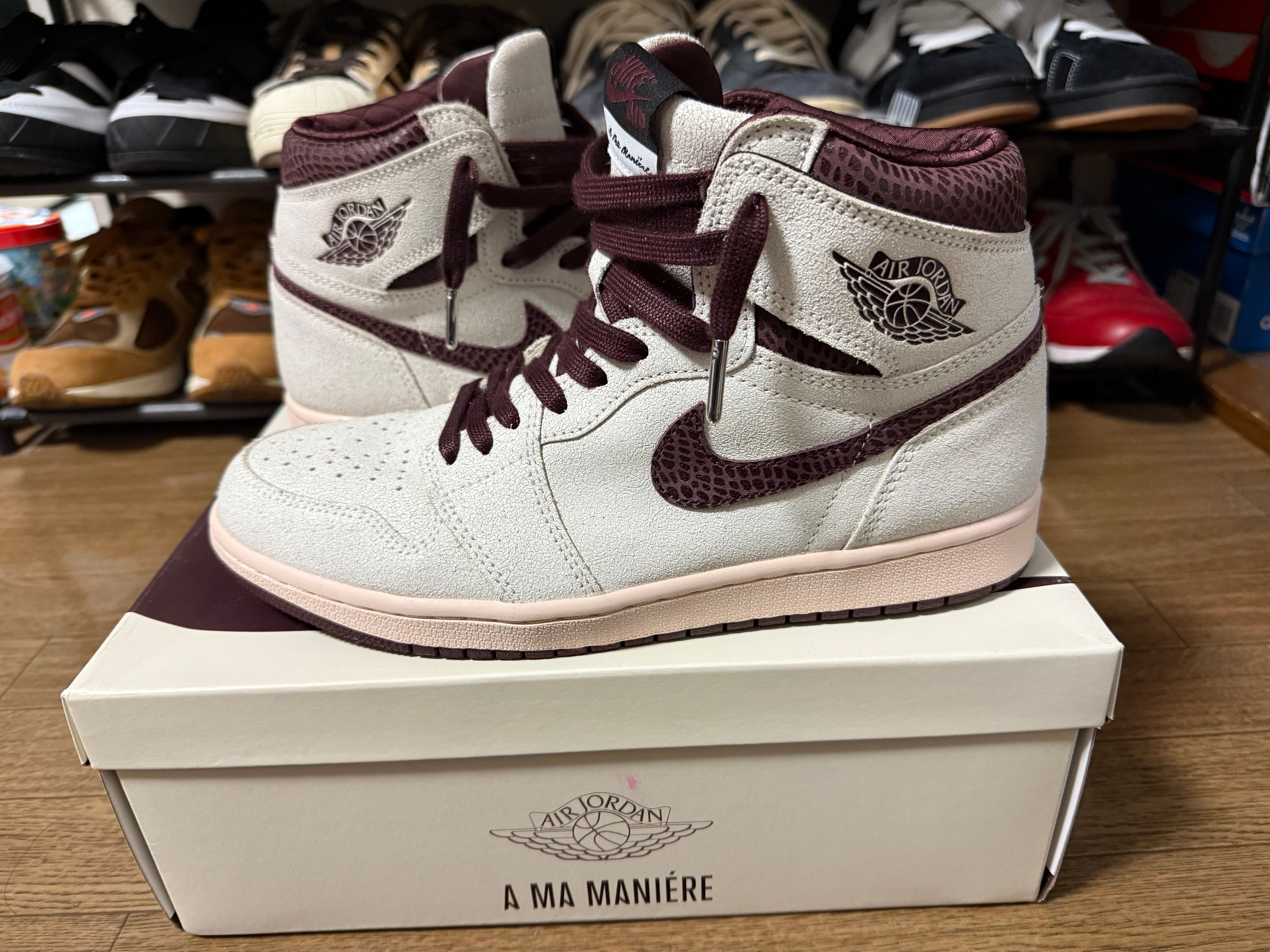 A Ma Maniere × Nike Air Jordan 1 Retro High OG "Sail and Burgundy"