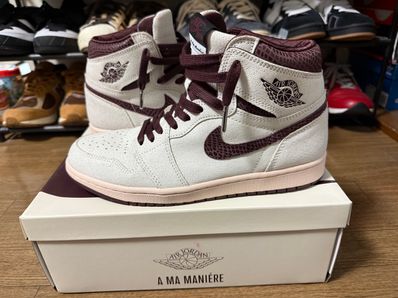 A Ma Maniere × Nike Air Jordan 1 Retro High OG "Sail and Burgundy"