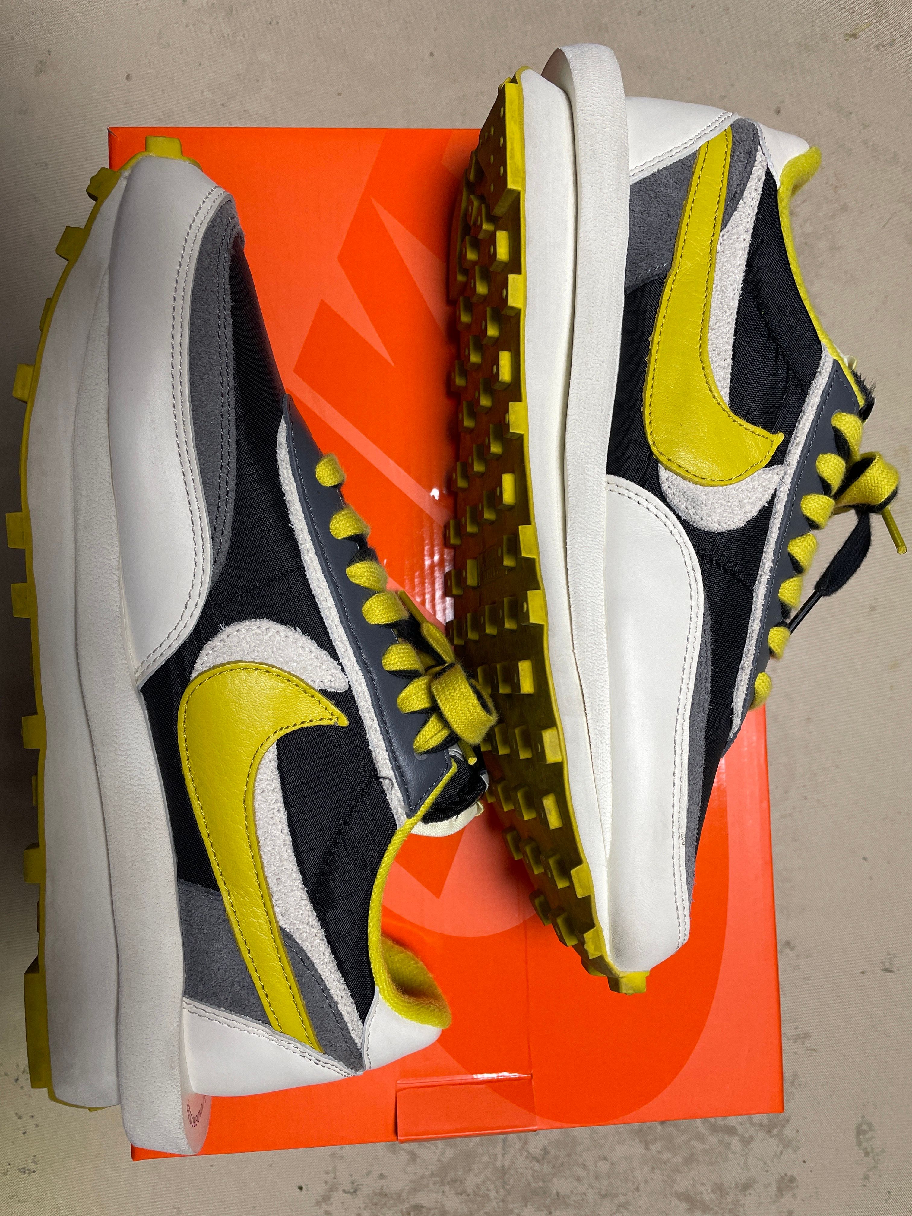 UNDERCOVER × sacai × Nike LD Waffle "Black/Sail-Dark Grey-Bright Citron"