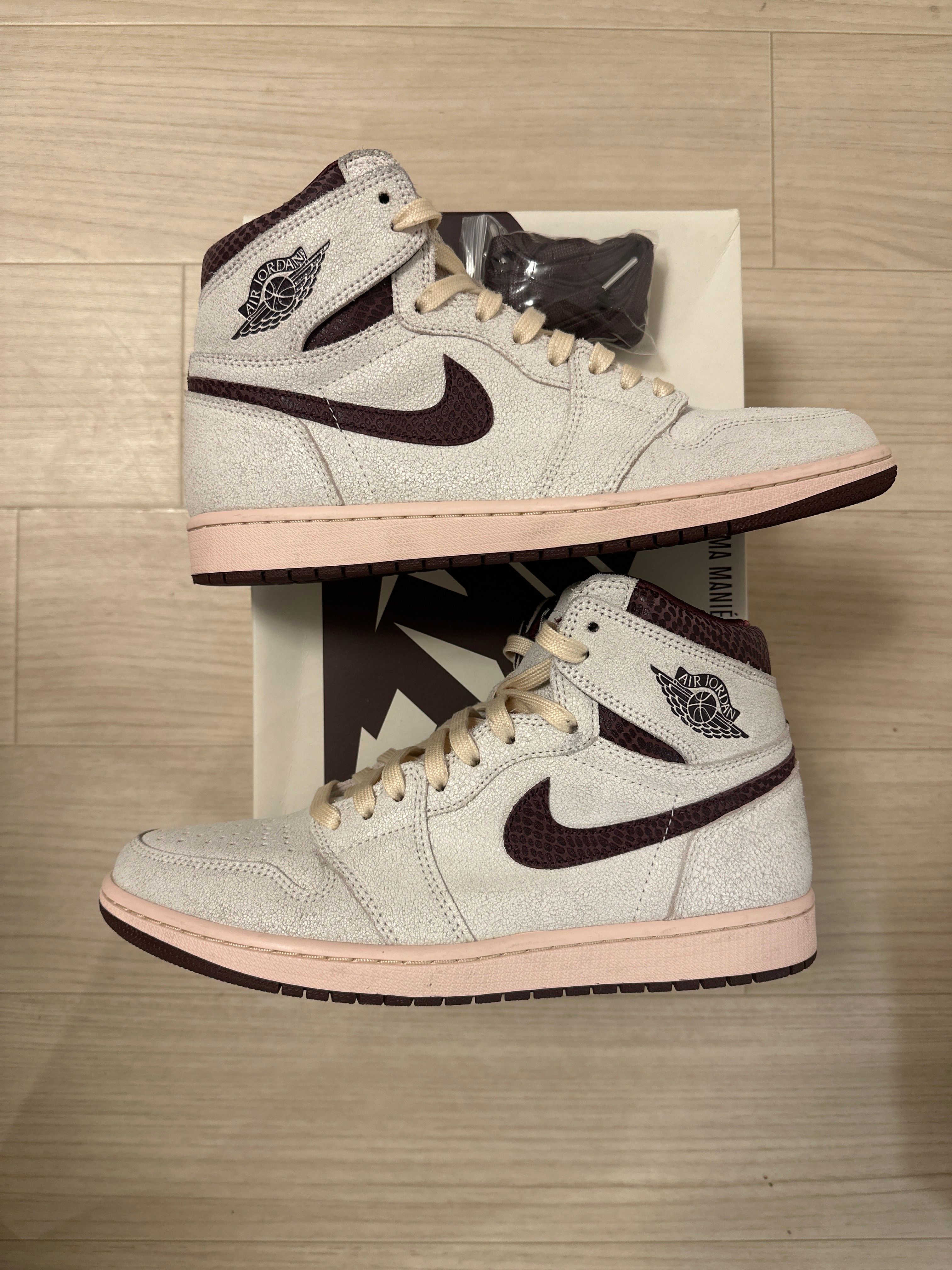 A Ma Maniere × Nike Air Jordan 1 Retro High OG "Sail and Burgundy"
