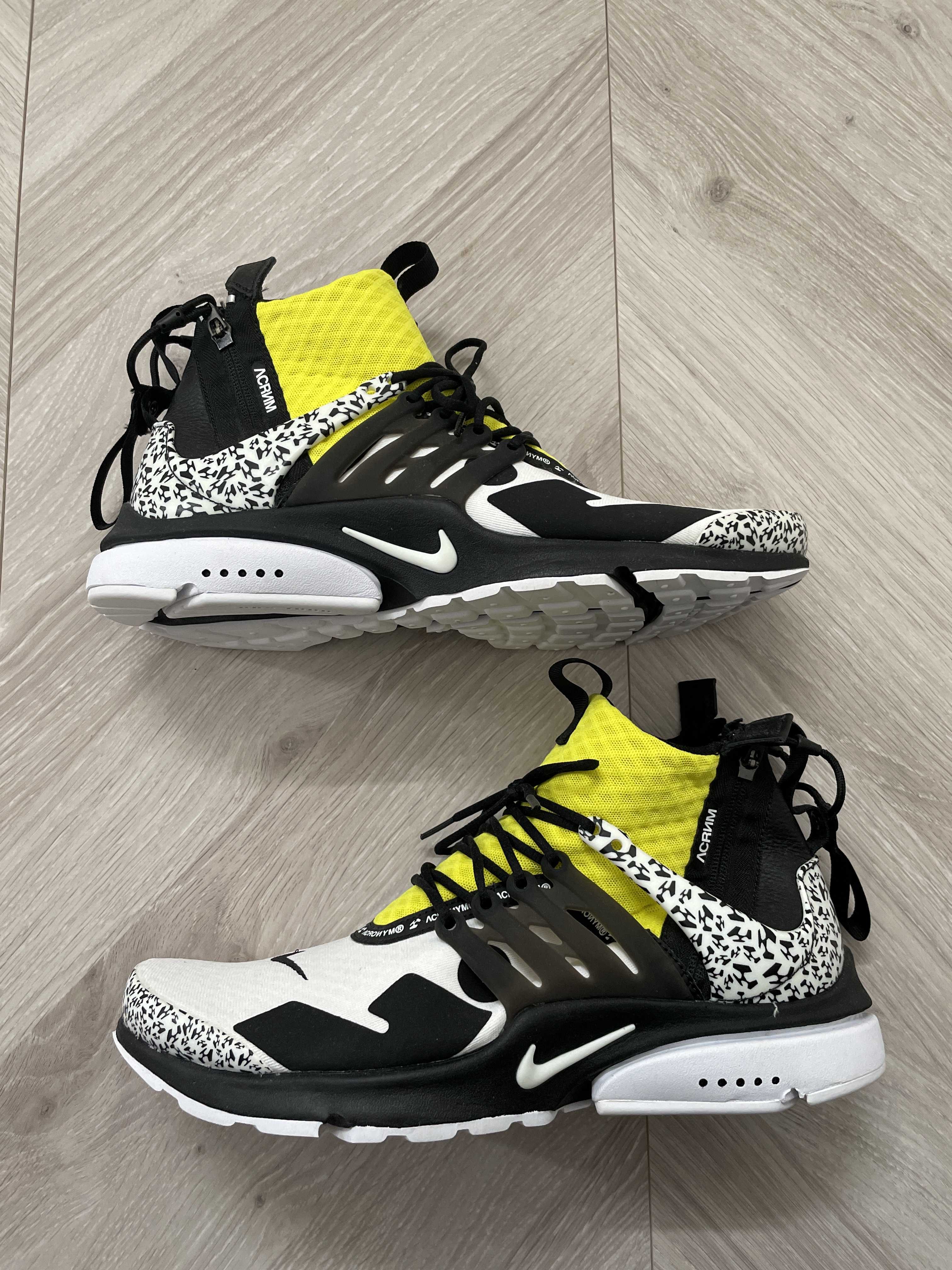 ACRONYM × Nike Air Presto Mid "White/Black/Dynamic Yellow"