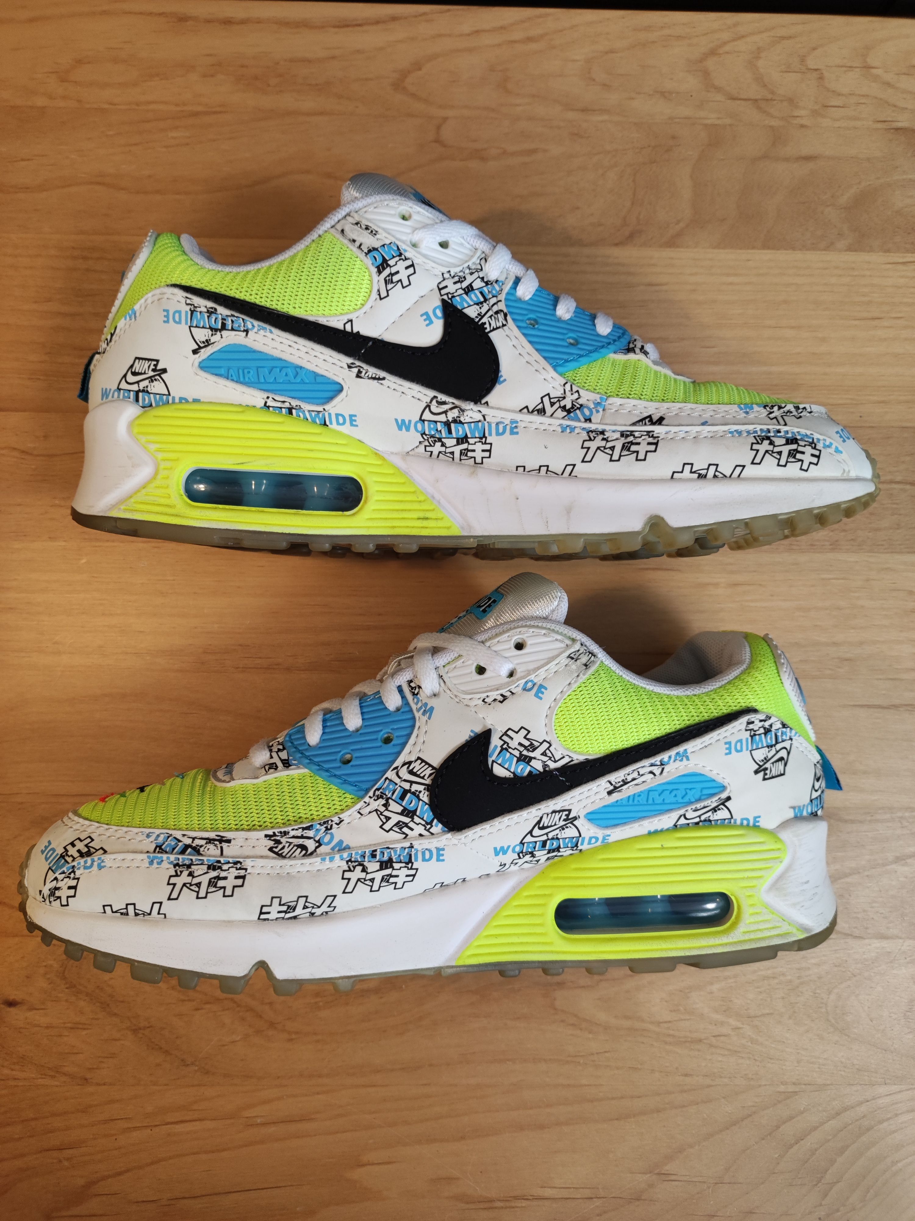NIKE Women's WORLD WIDE PACK AIR MAX 90 SE WHITE "KATAKANA"