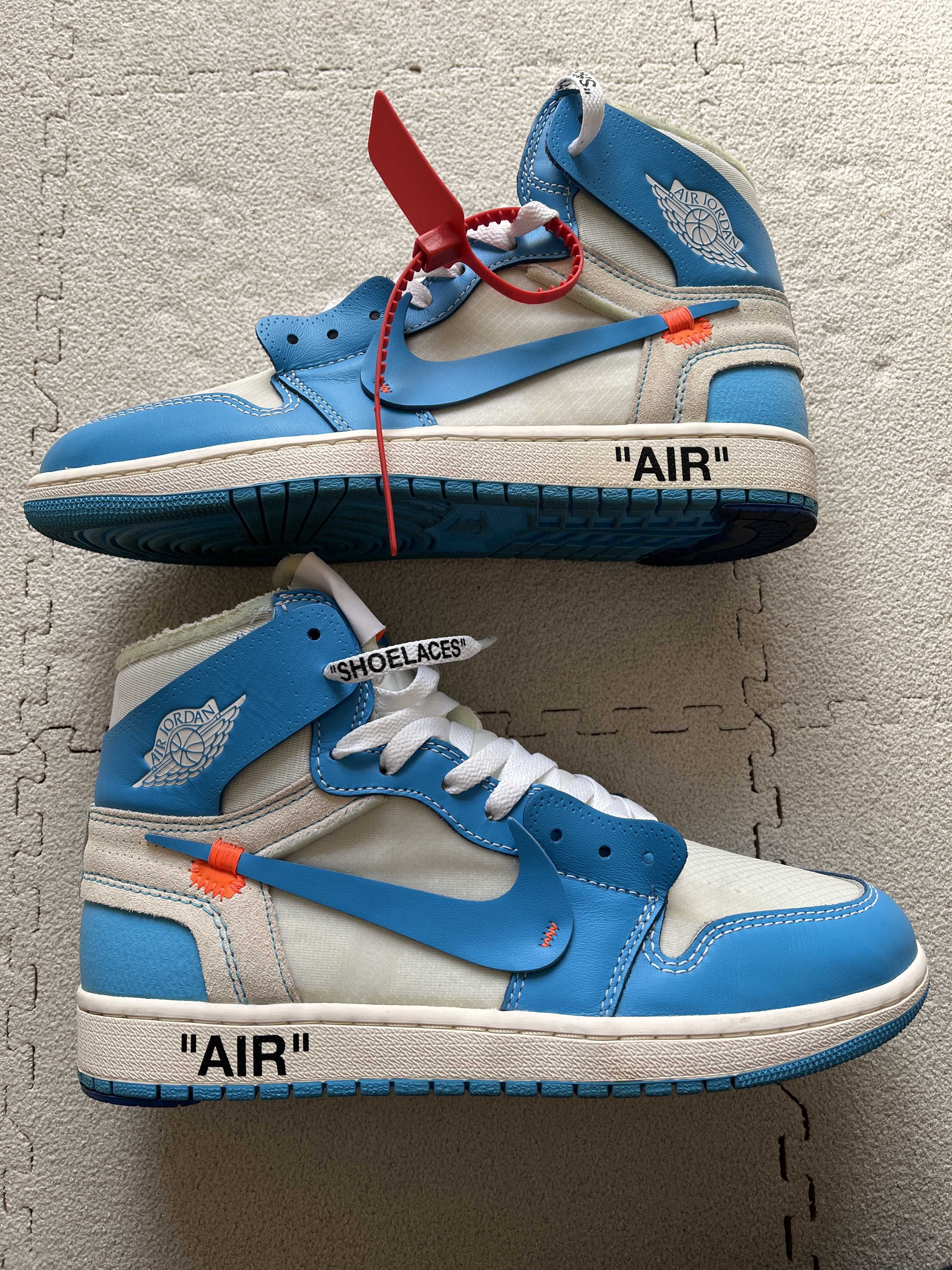 Off-White × Nike Air Jordan 1 High UNC "White/Dark Powder Blue"