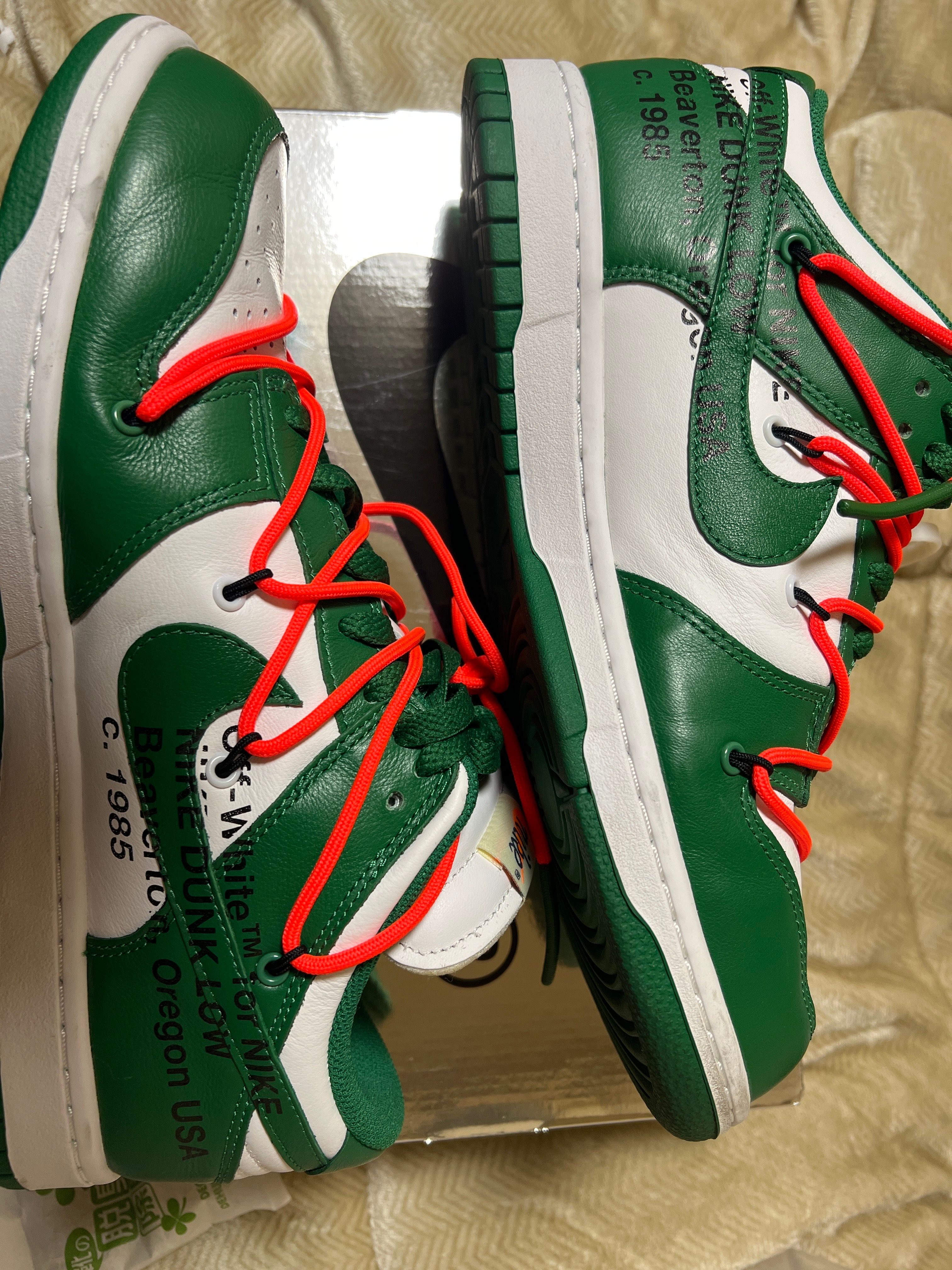 Off-White × Nike Dunk Low "White/Pine Green"