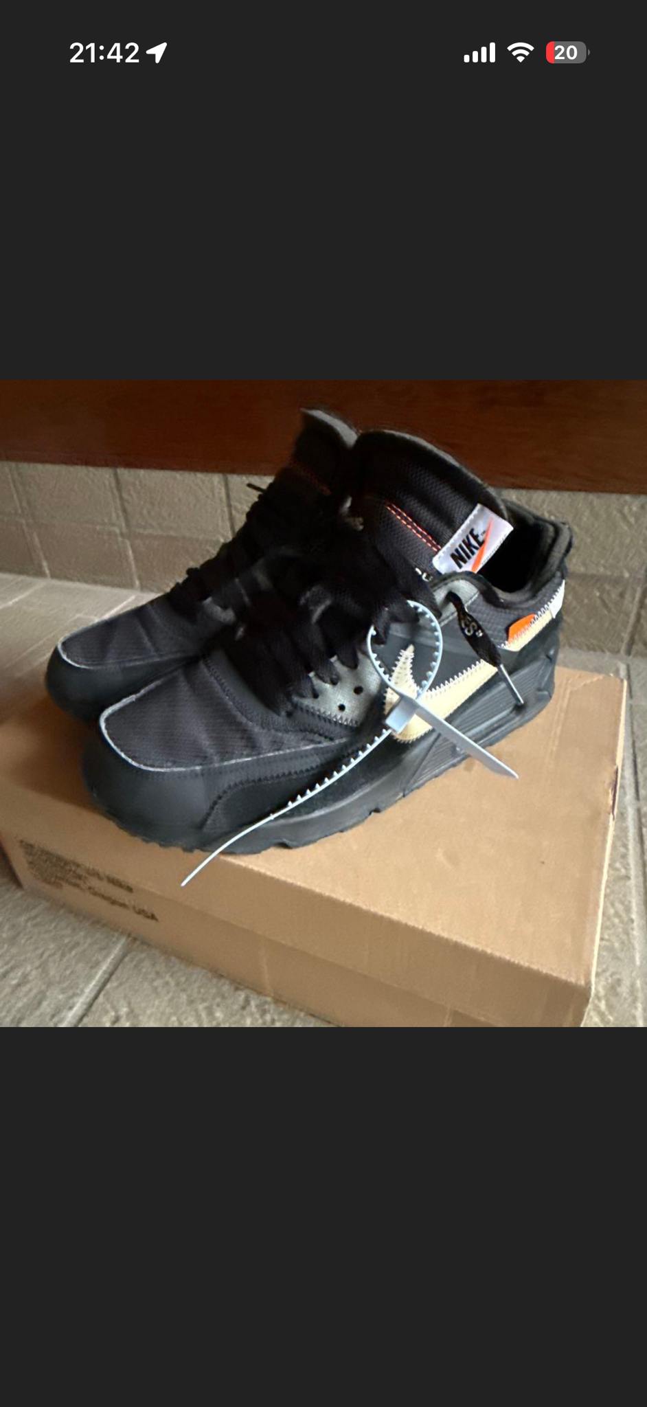 Off-White × Nike Air Max 90 "Black/Black-Cone-White"