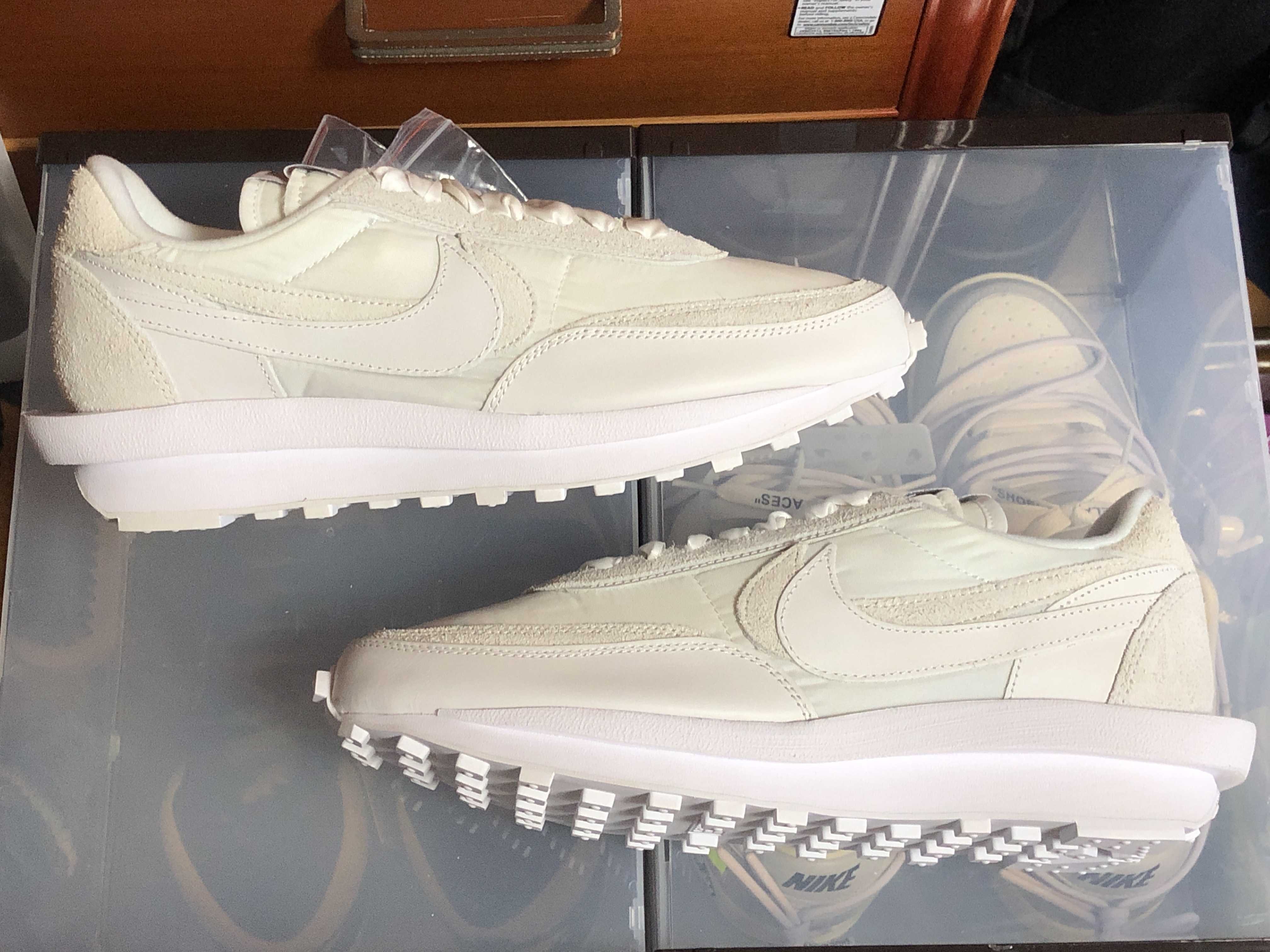 sacai × Nike LDV Waffle "Triple White"