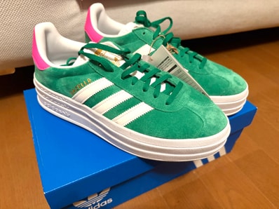 adidas Gazelle Bold "Green/Footwear White/Lucid Pink"