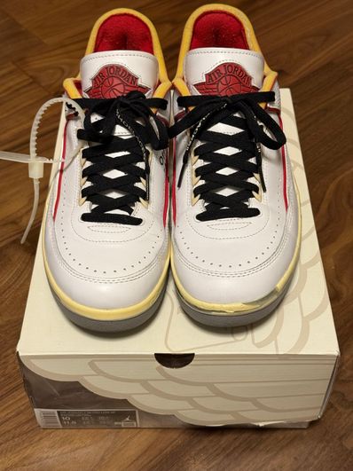 Off-White × Nike Air Jordan 2 Low "White and Varsity Red"