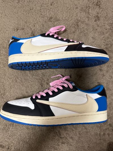 Travis Scott × fragment design × Nike Air Jordan 1 Low OG SP "Military Blue"