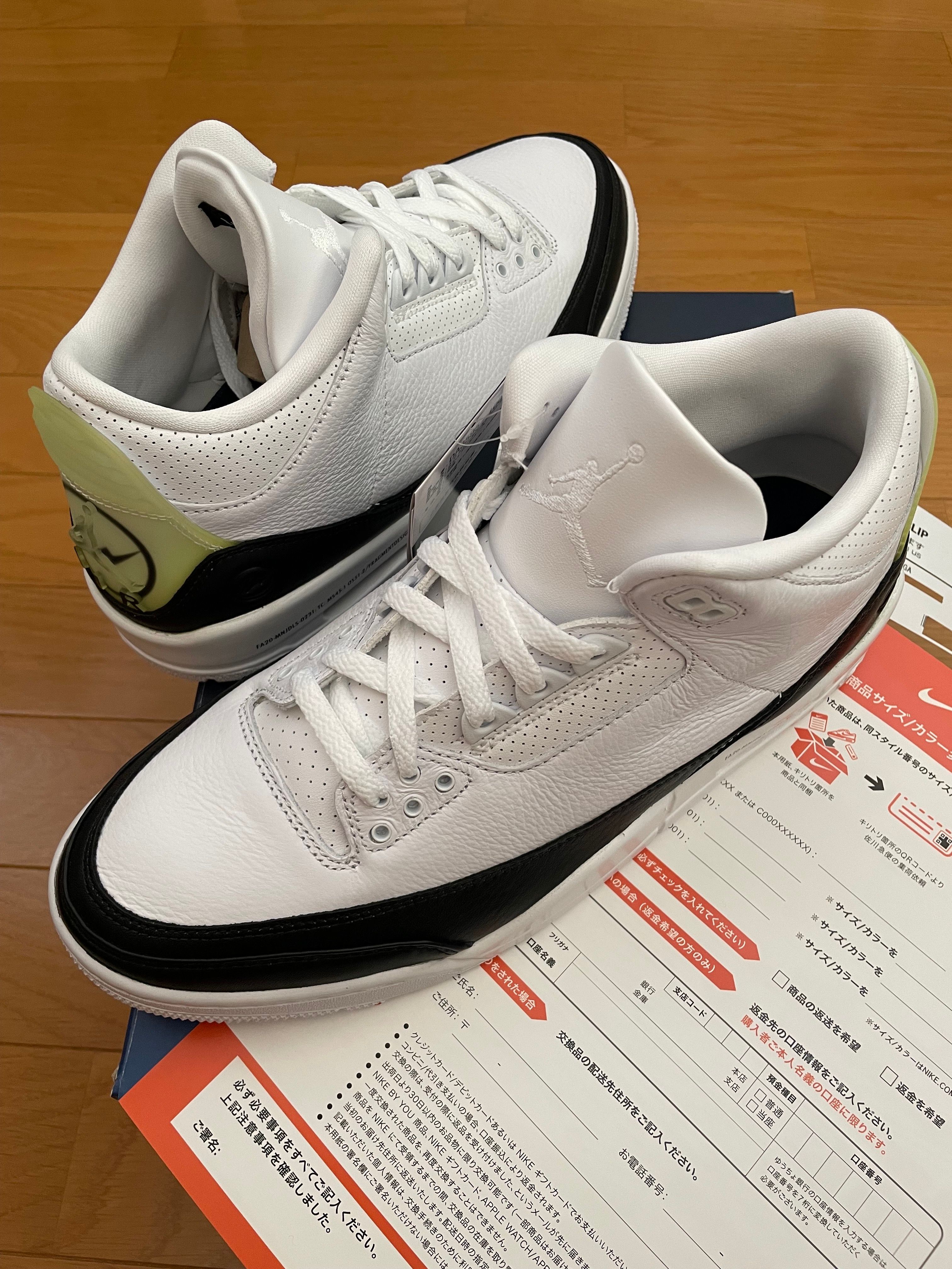 Fragment × Nike Air Jordan 3 "White/Black"