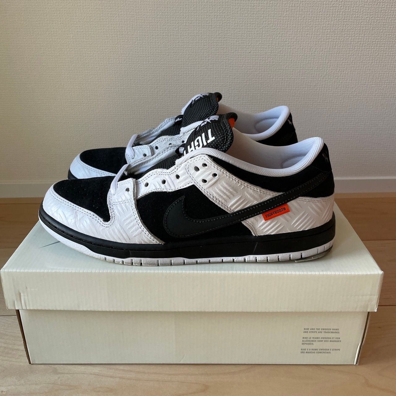 TIGHTBOOTH × Nike SB Dunk Low Pro QS "Black and White"