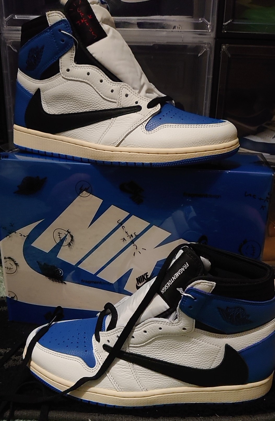 Travis Scott × fragment design × Nike Air Jordan 1 Retro High OG SP "Military Blue"