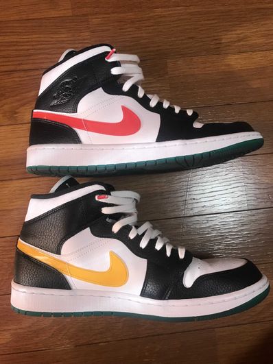 Nike Women's Air Jordan 1 Mid "White/Red/Yellow"