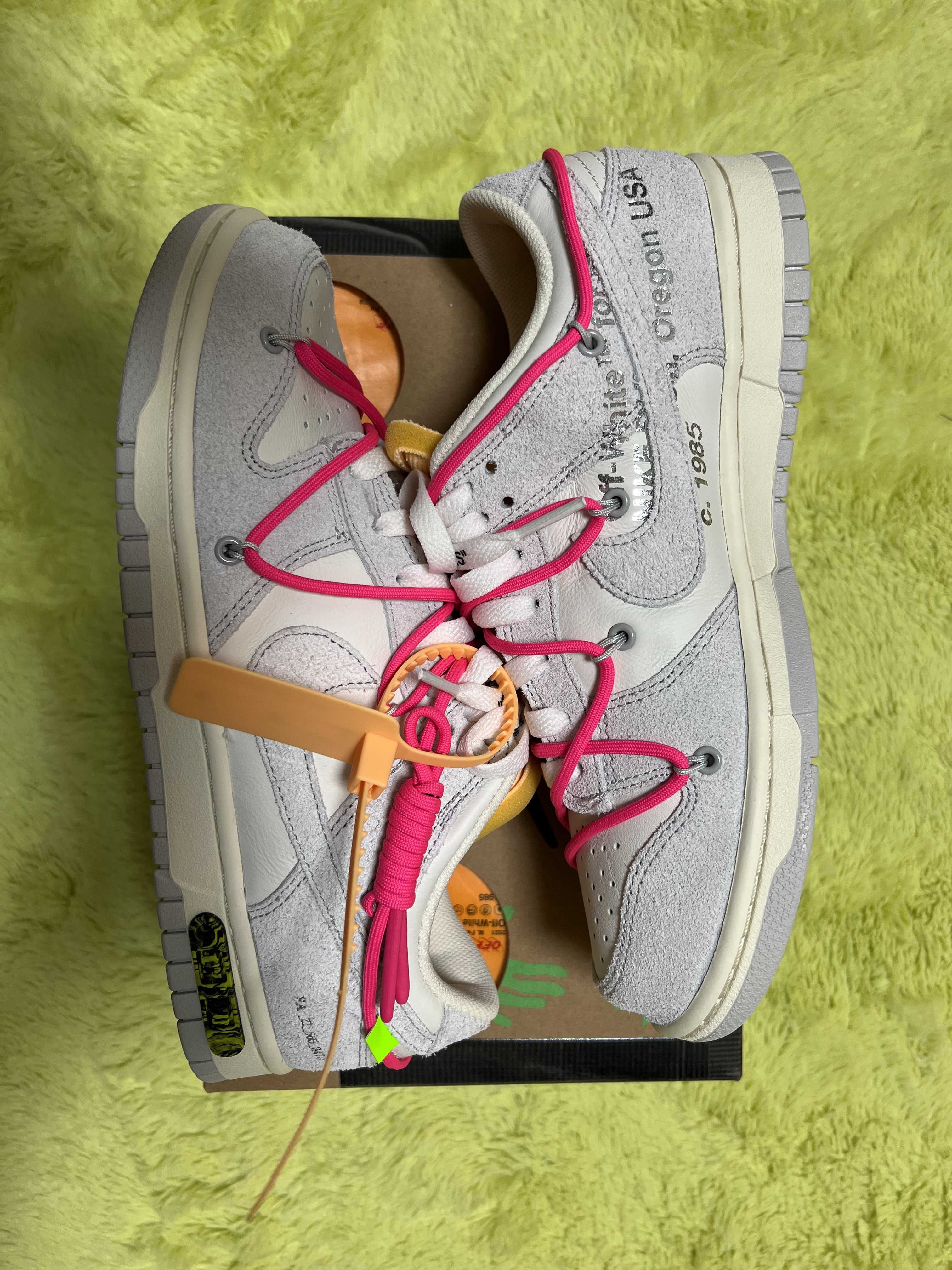 Off-White × Nike Dunk Low "Sail/Neutral Gray/Hyper Pink"
