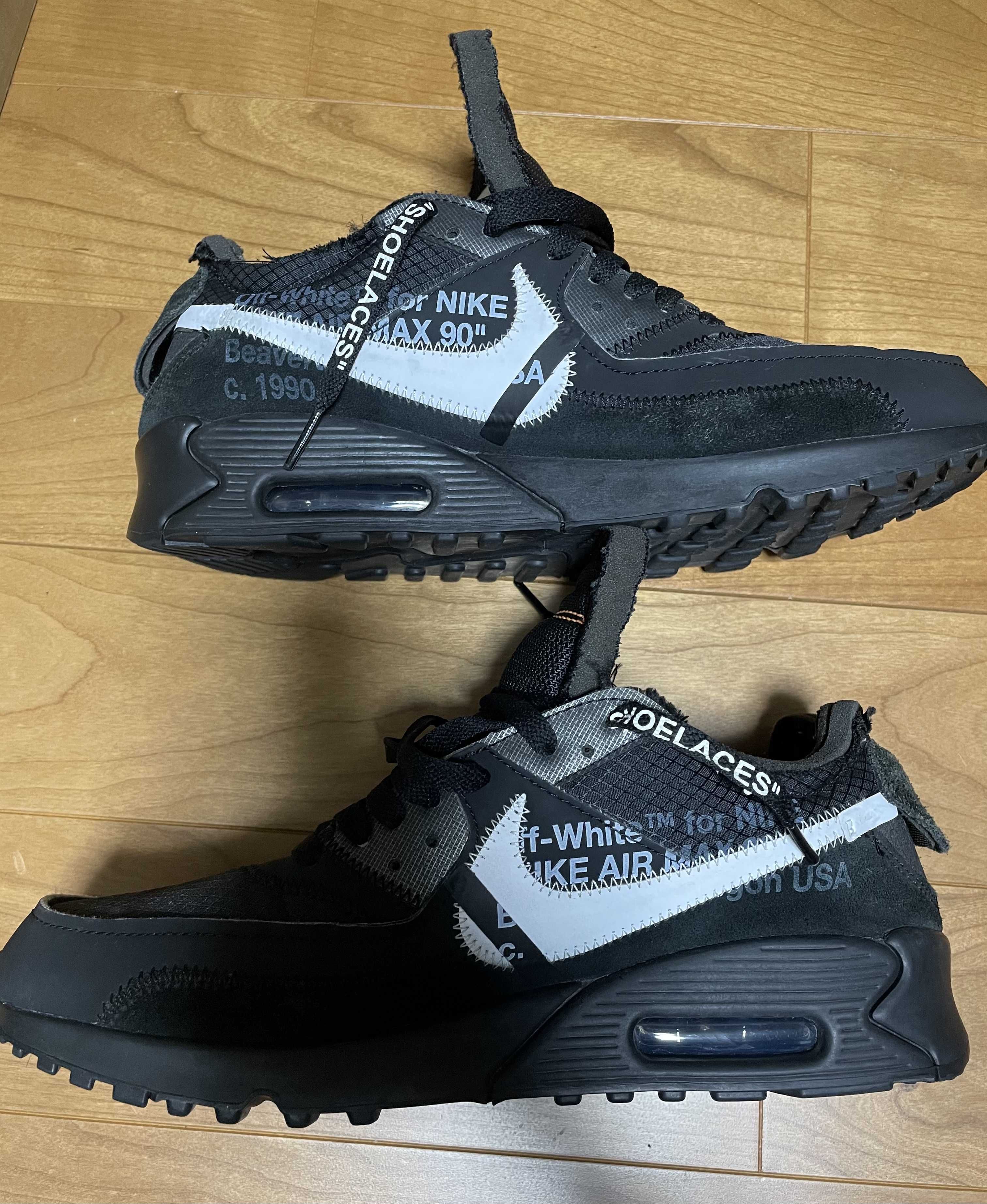 Off-White × Nike Air Max 90 "Black/Black-Cone-White"