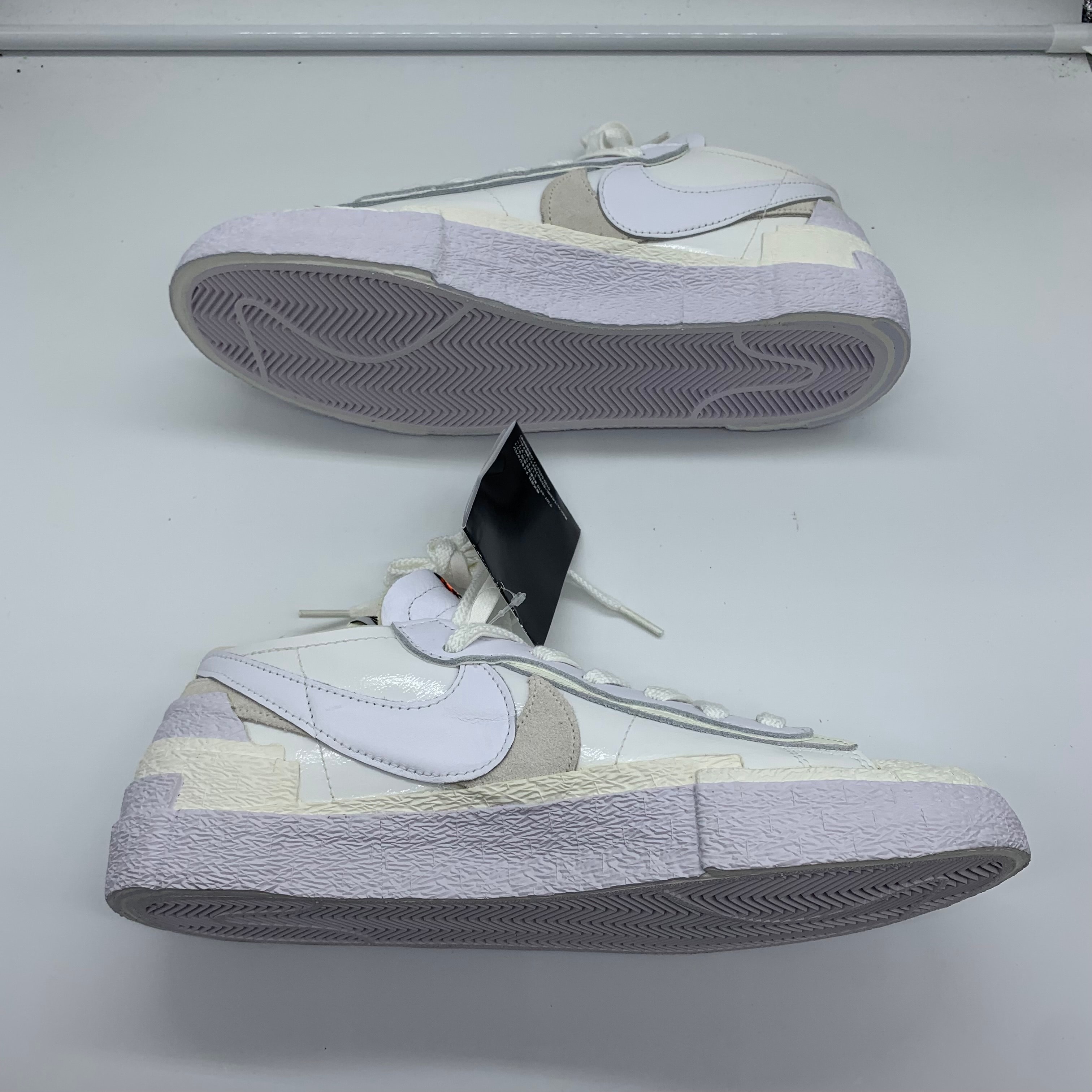 sacai × Nike Blazer Low "White Patent Leather"