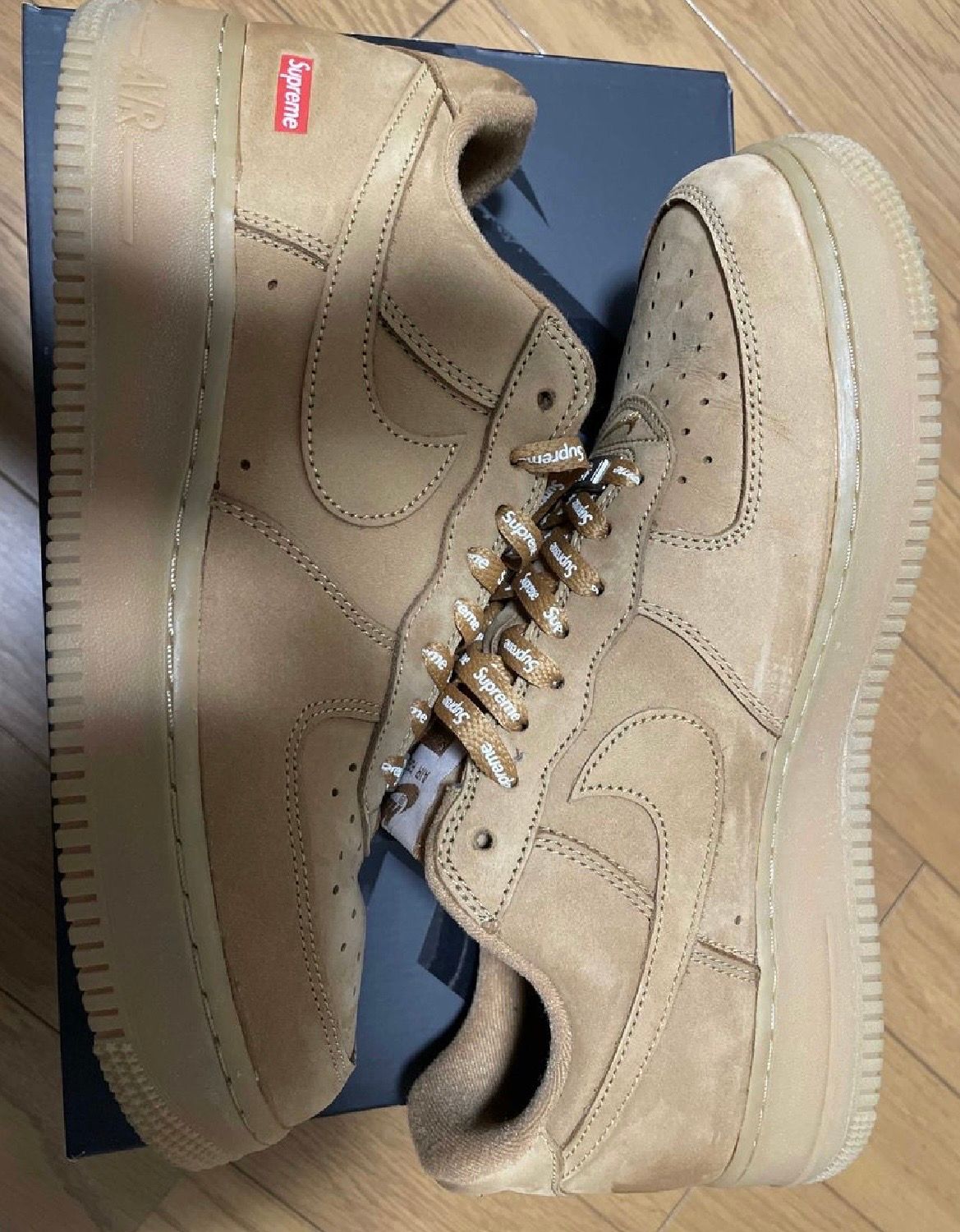 Supreme × Nike Air Force 1 Low "Flax/Wheat"