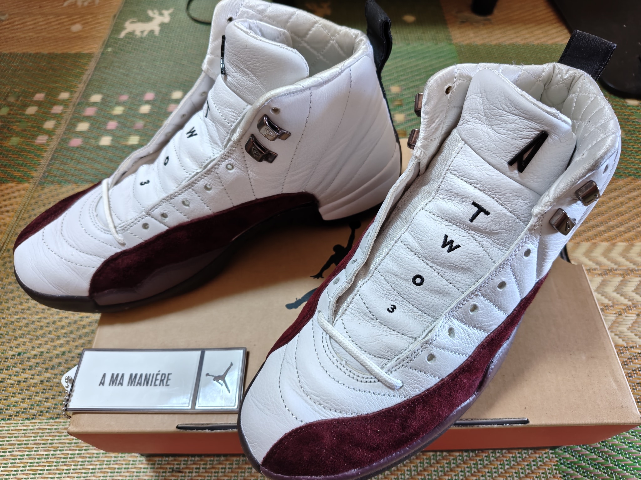 A Ma Maniere × Nike Women's Air Jordan 12 "White and Burgundy Crush"