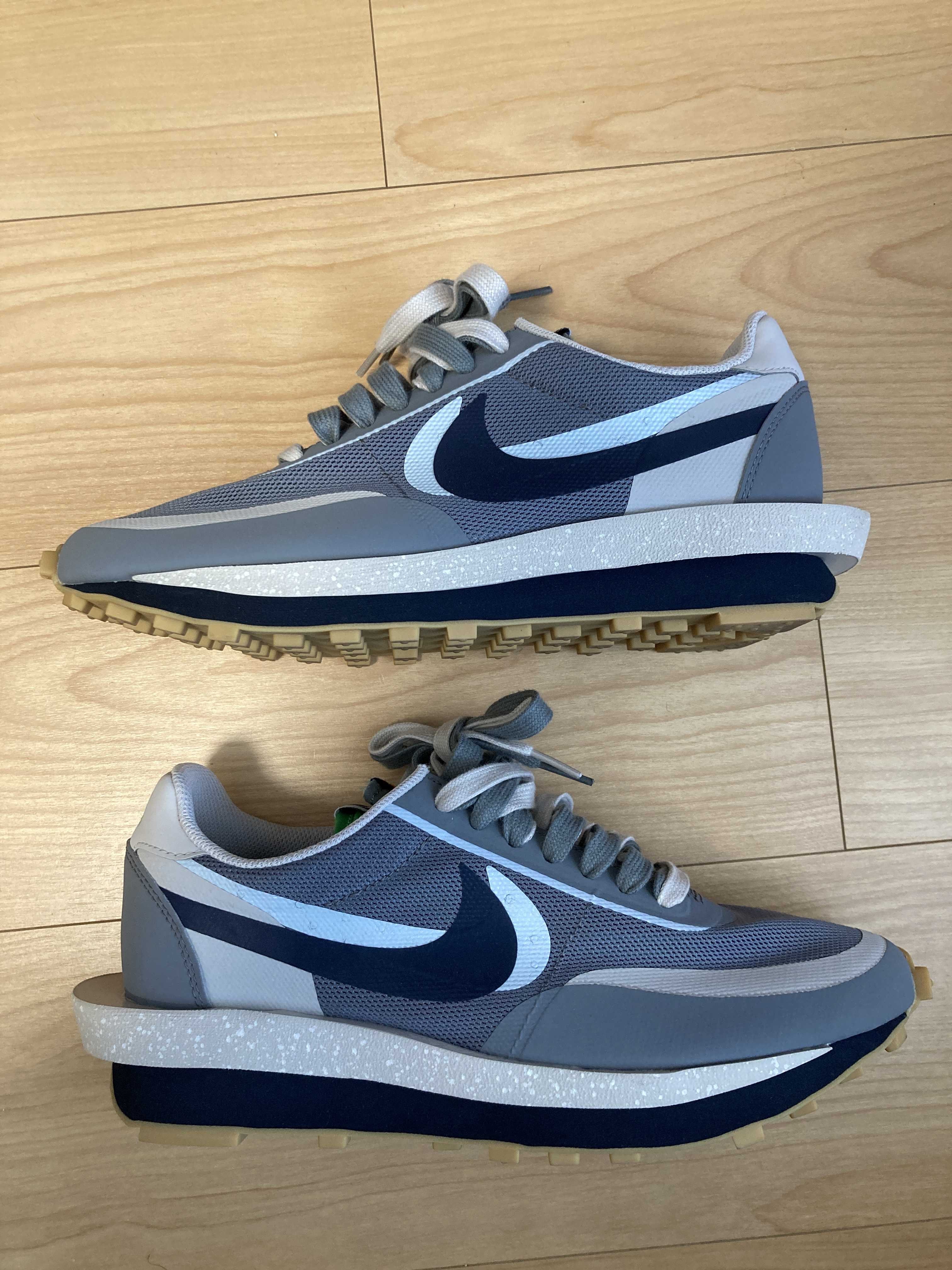 CLOT × Sacai × Nike LD Waffle "Grey Obsidian/Cool Grey"