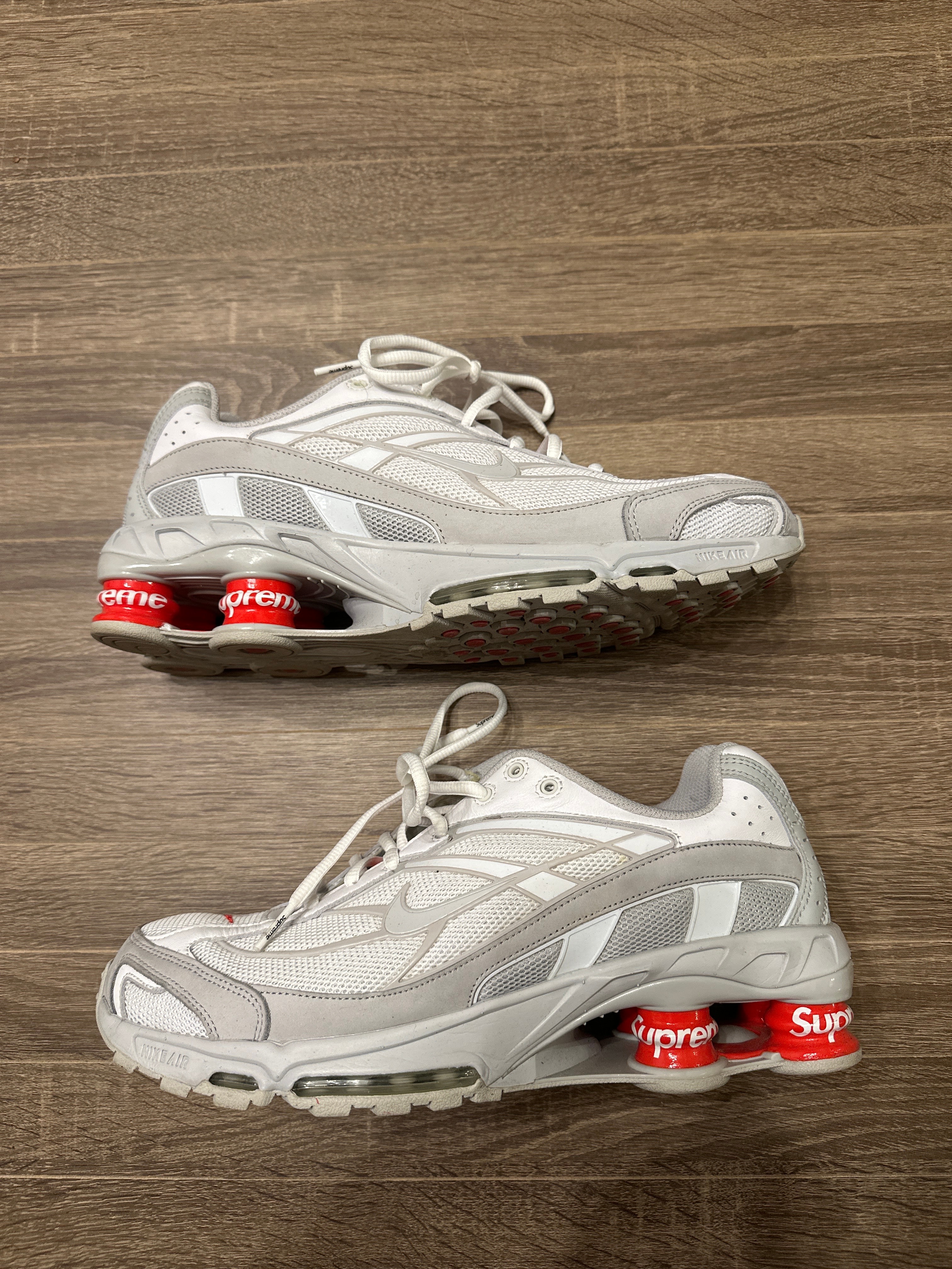 Supreme × Nike Shox Ride 2 White/Grey Fog-Flat Platinum 