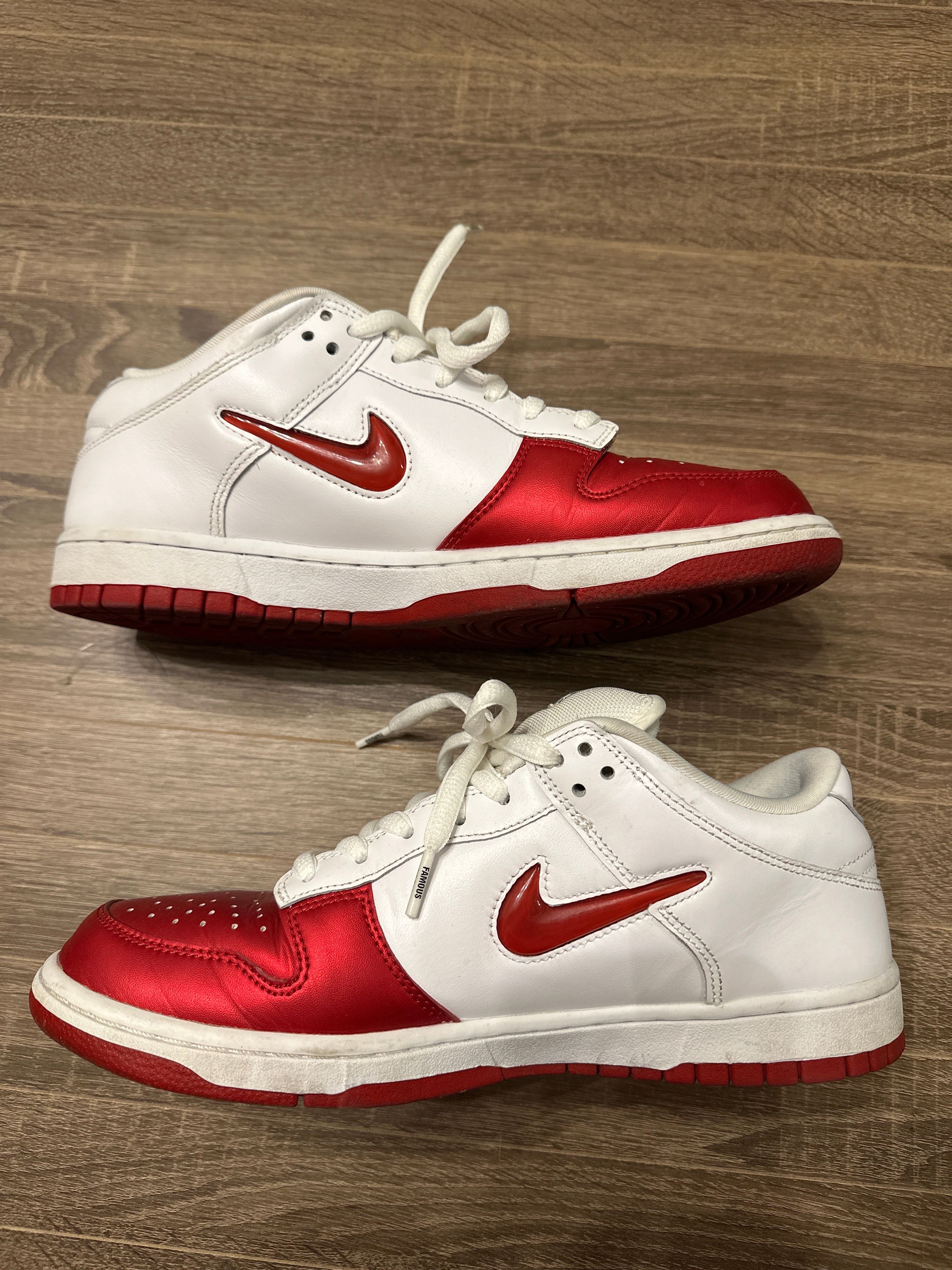 Supreme × Nike Dunk Low "Varsity Red/White"