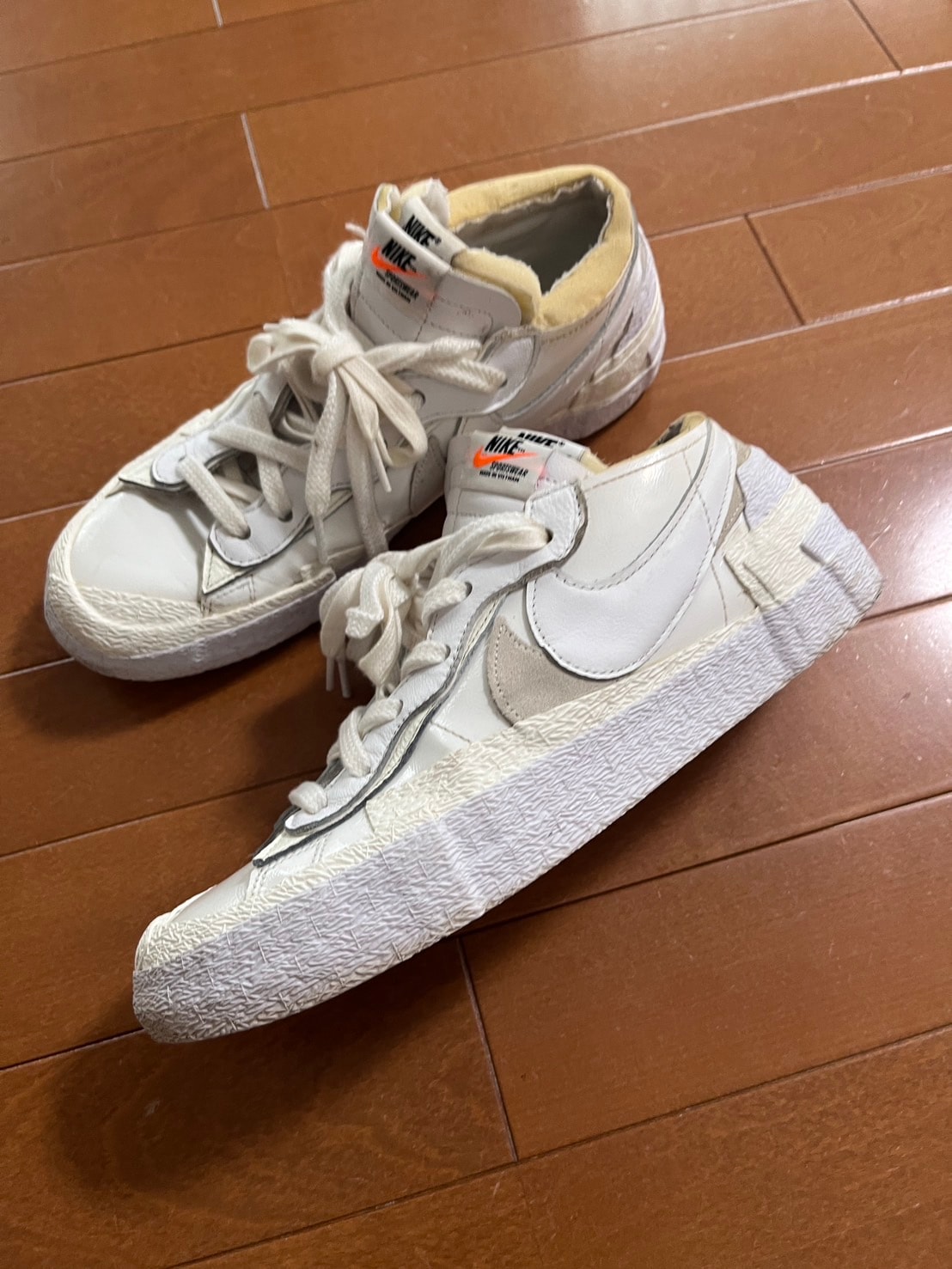 sacai × Nike Blazer Low "White Patent Leather"
