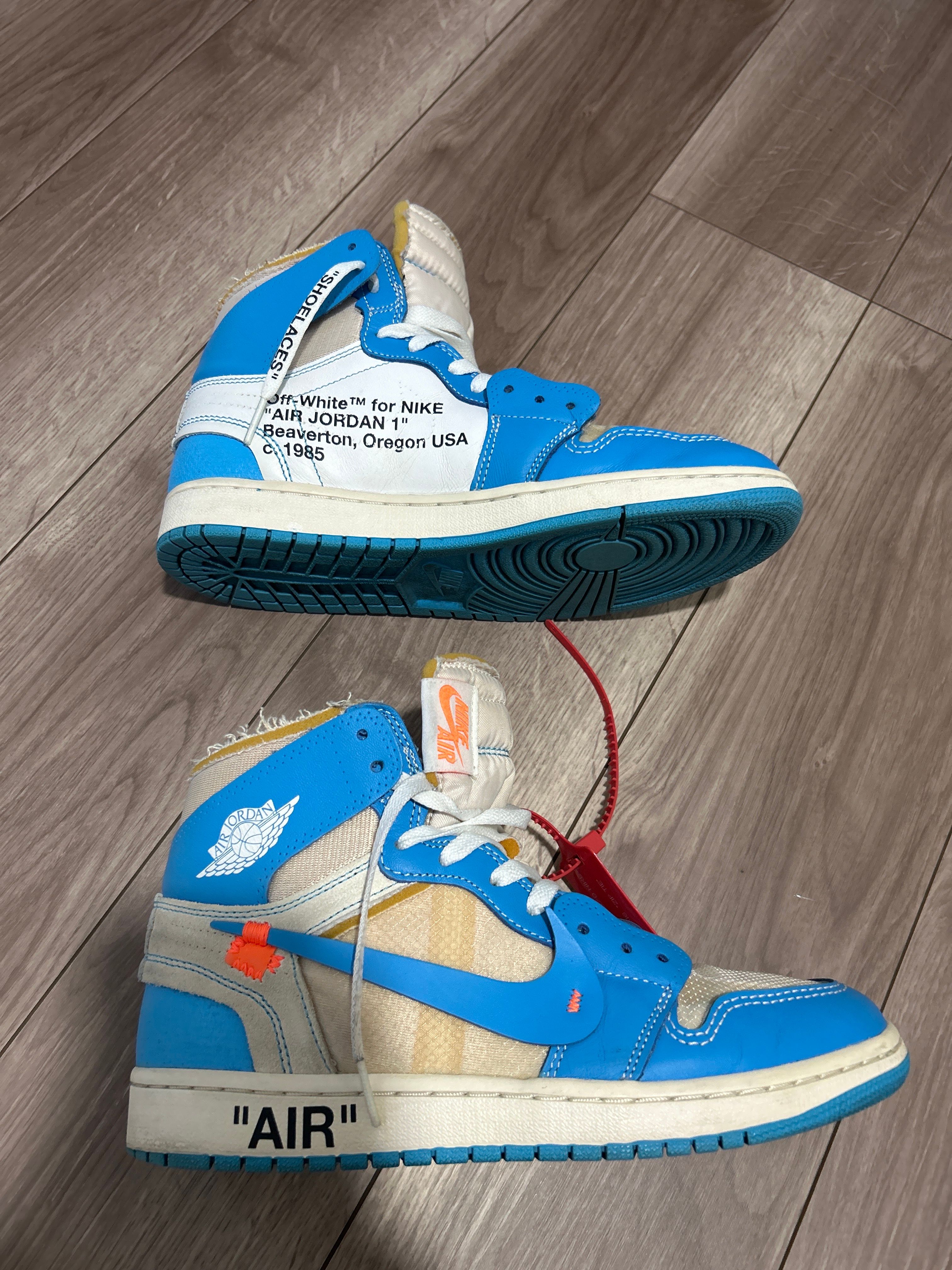 Off-White × Nike Air Jordan 1 High UNC "White/Dark Powder Blue"