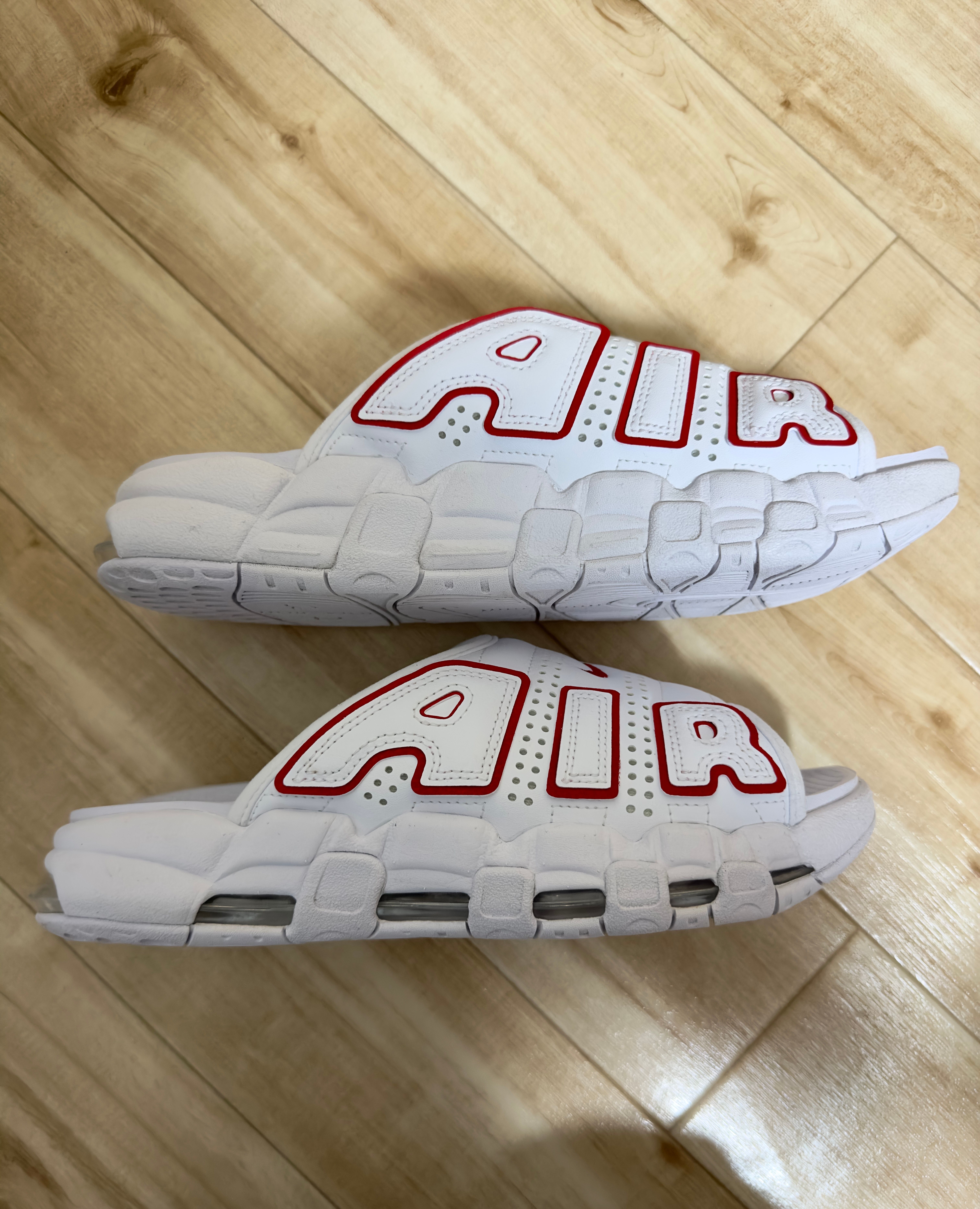 Nike Air More Uptempo Slide "White and University Red"