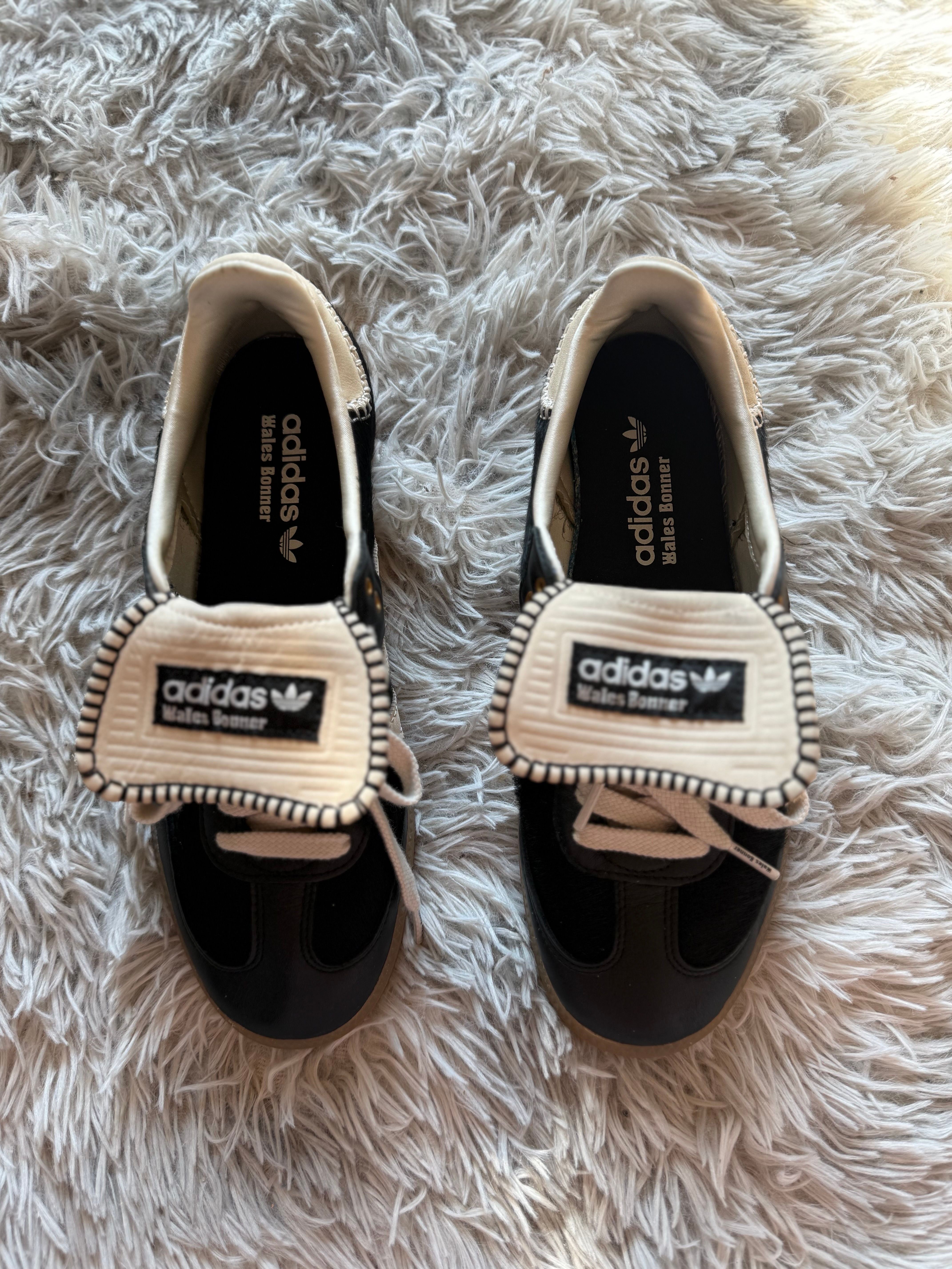 Wales Bonner × adidas Samba Pony Tonal Low "Core Black/Cream White"