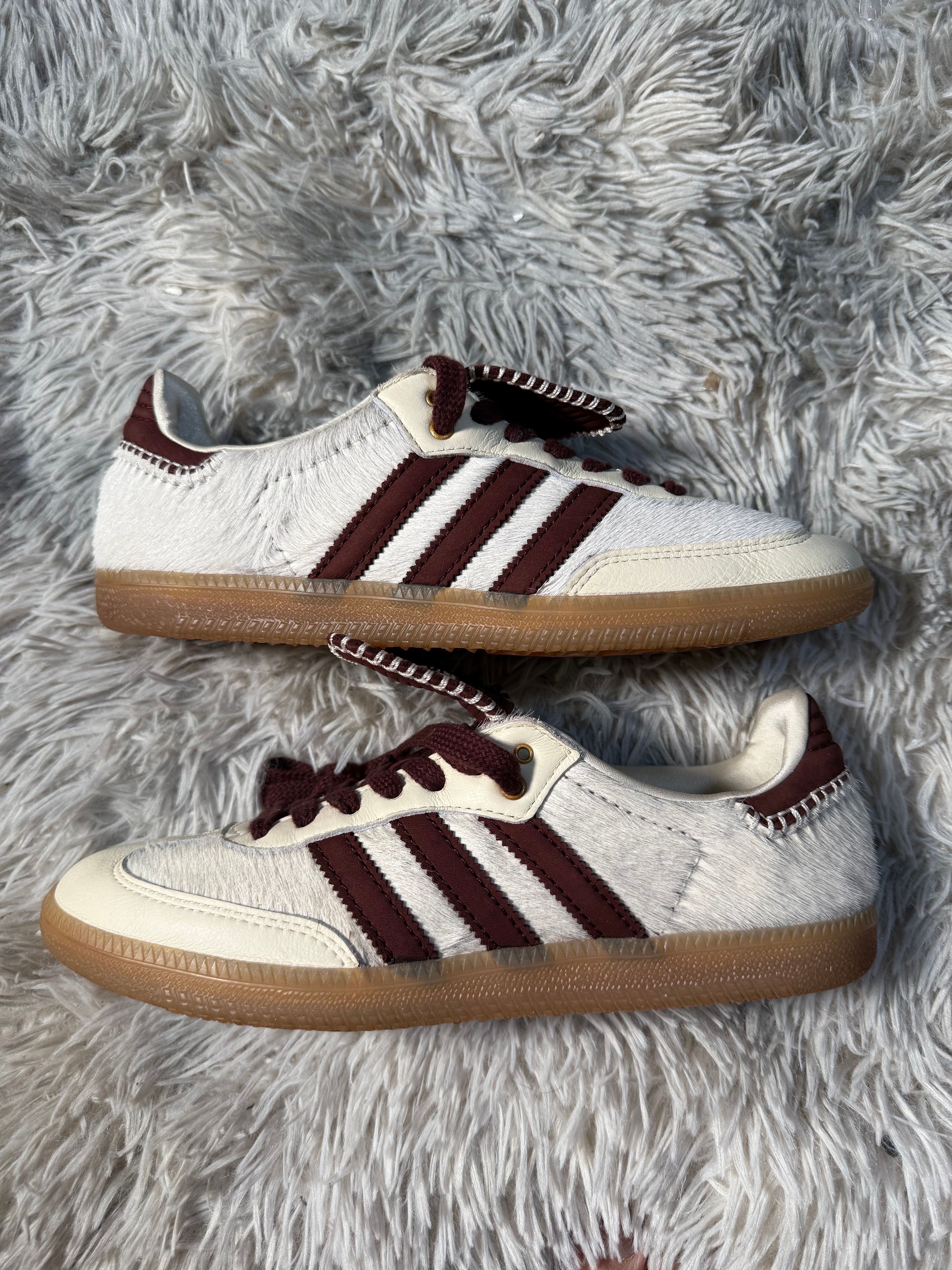 Wales Bonner × adidas Samba Pony Tonal Low "Cream White/Mystery Brown"