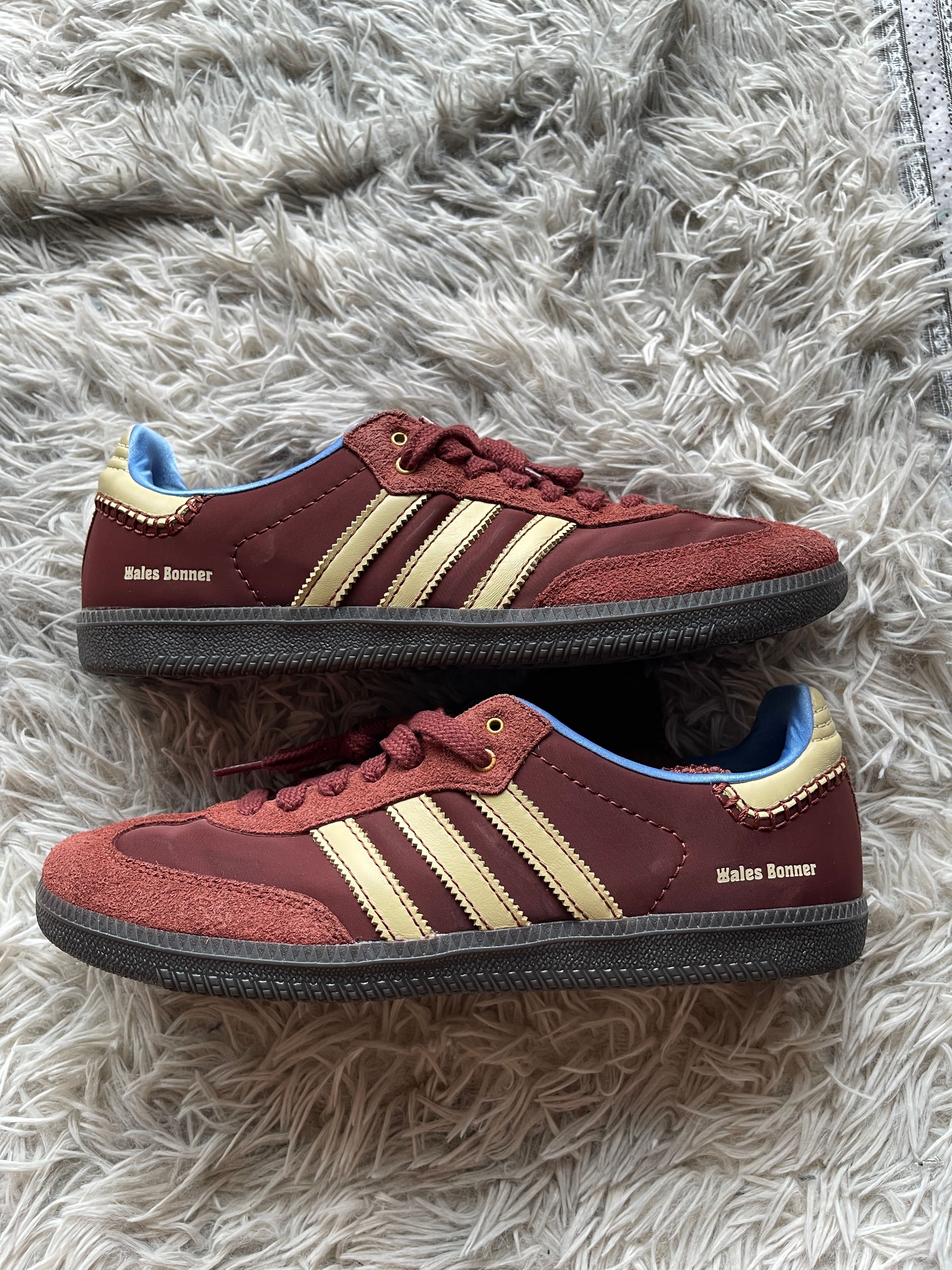 Wales Bonner × adidas Samba Nylon Low "Fox Brown/Sandy Beige/Lucky Blue"