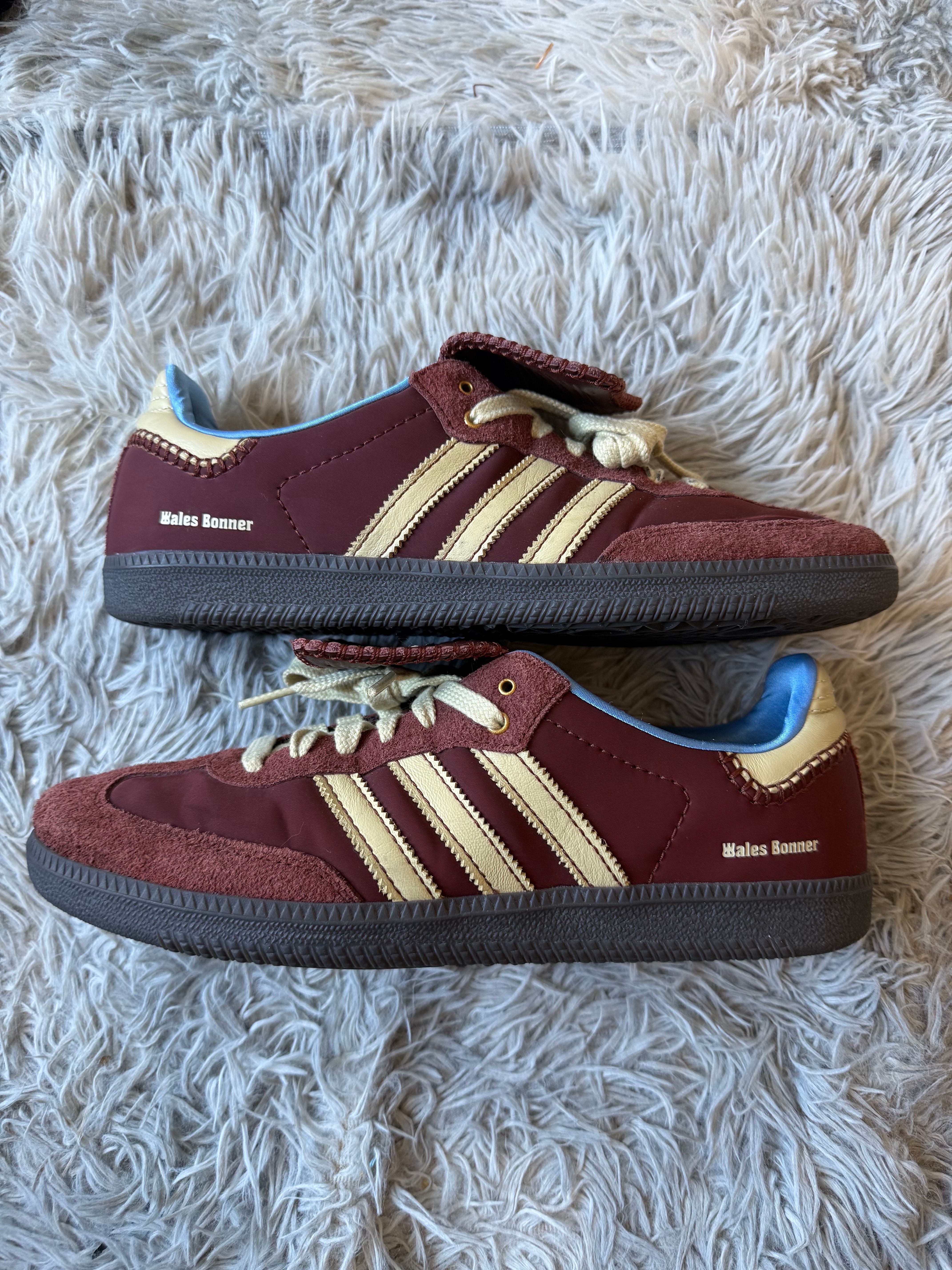 Wales Bonner × adidas Samba Nylon Low "Fox Brown/Sandy Beige/Lucky Blue"