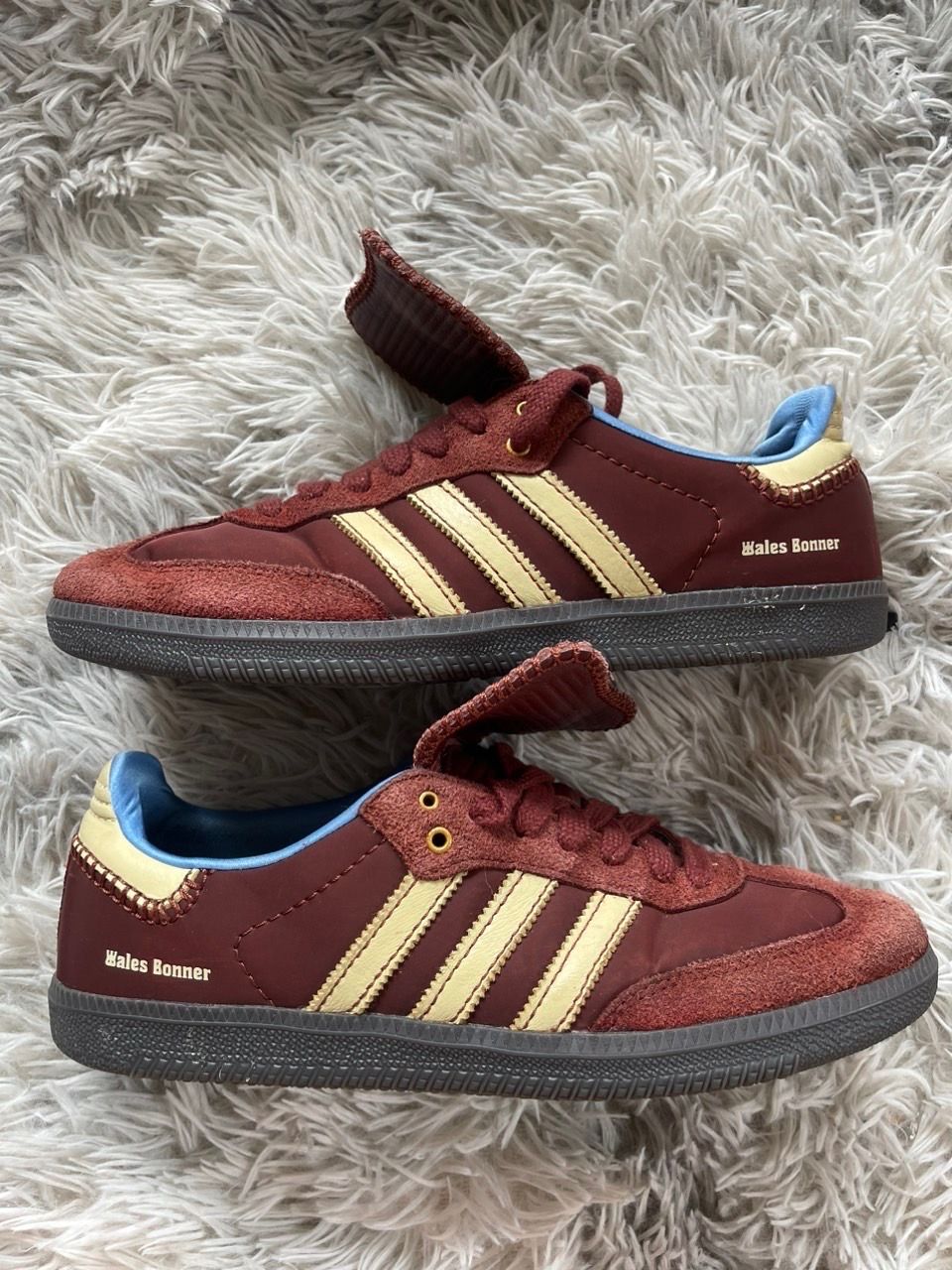 Wales Bonner × adidas Samba Nylon Low "Fox Brown/Sandy Beige/Lucky Blue"