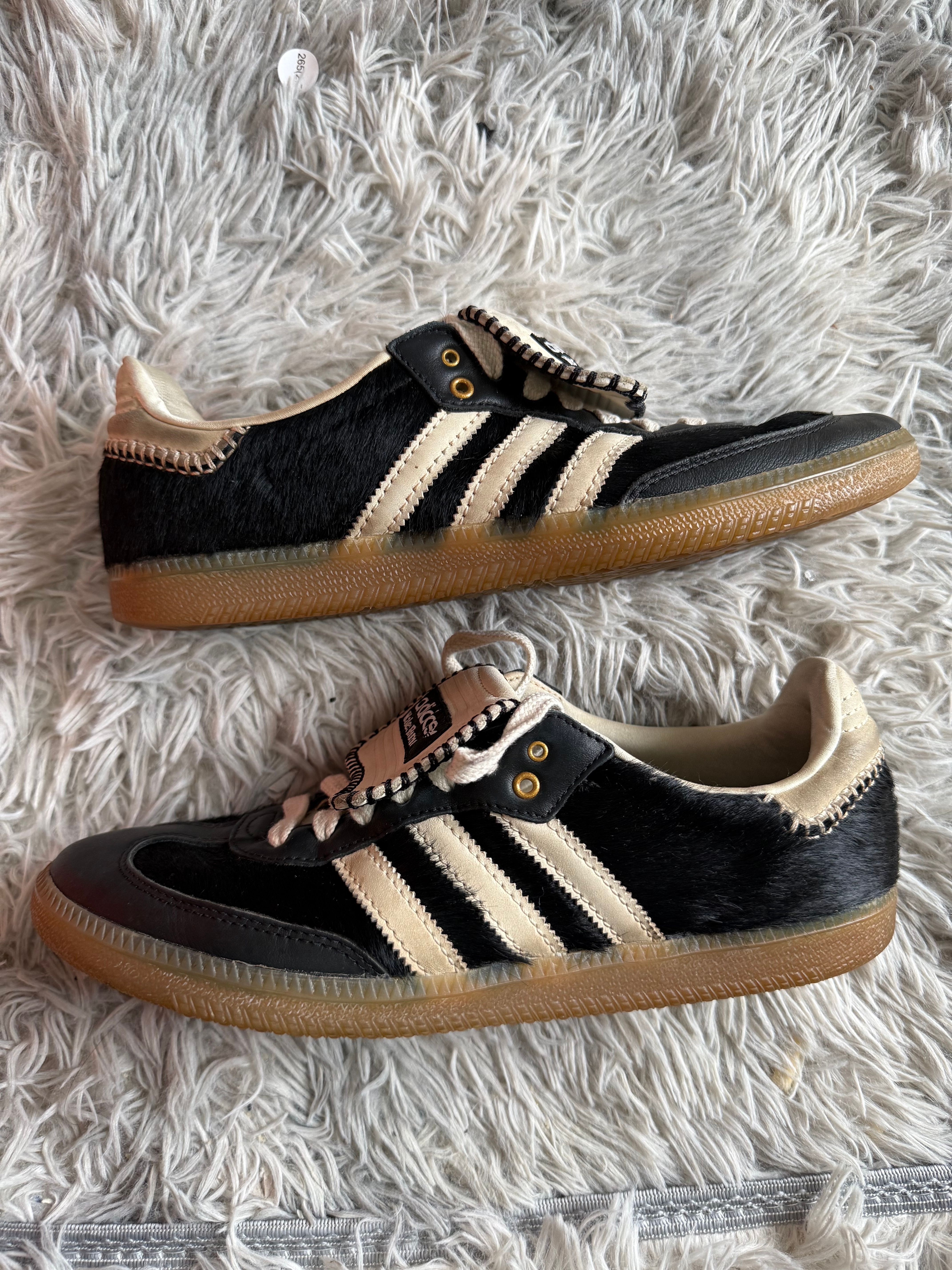 Wales Bonner × adidas Samba Pony Tonal Low "Core Black/Cream White"
